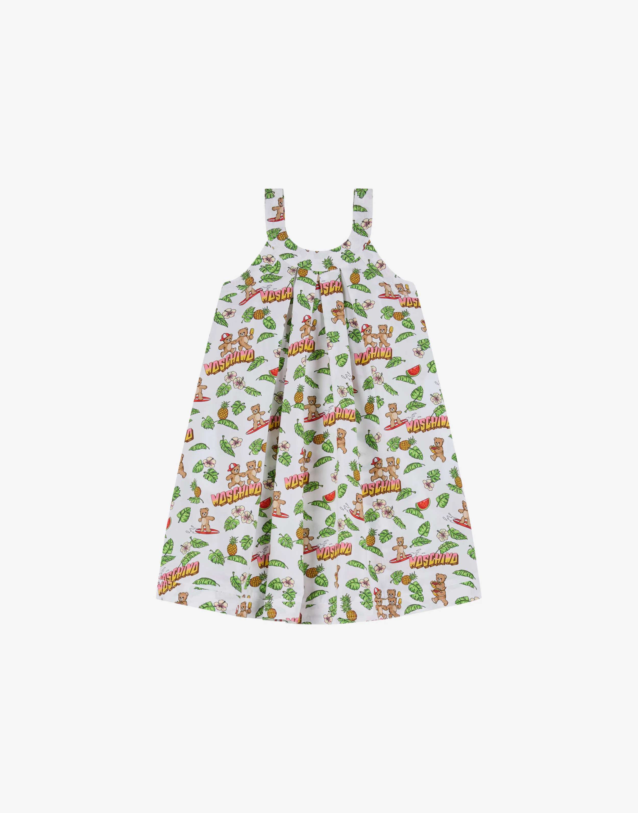 Abito in popeline di cotone Moschino Teddy Bear