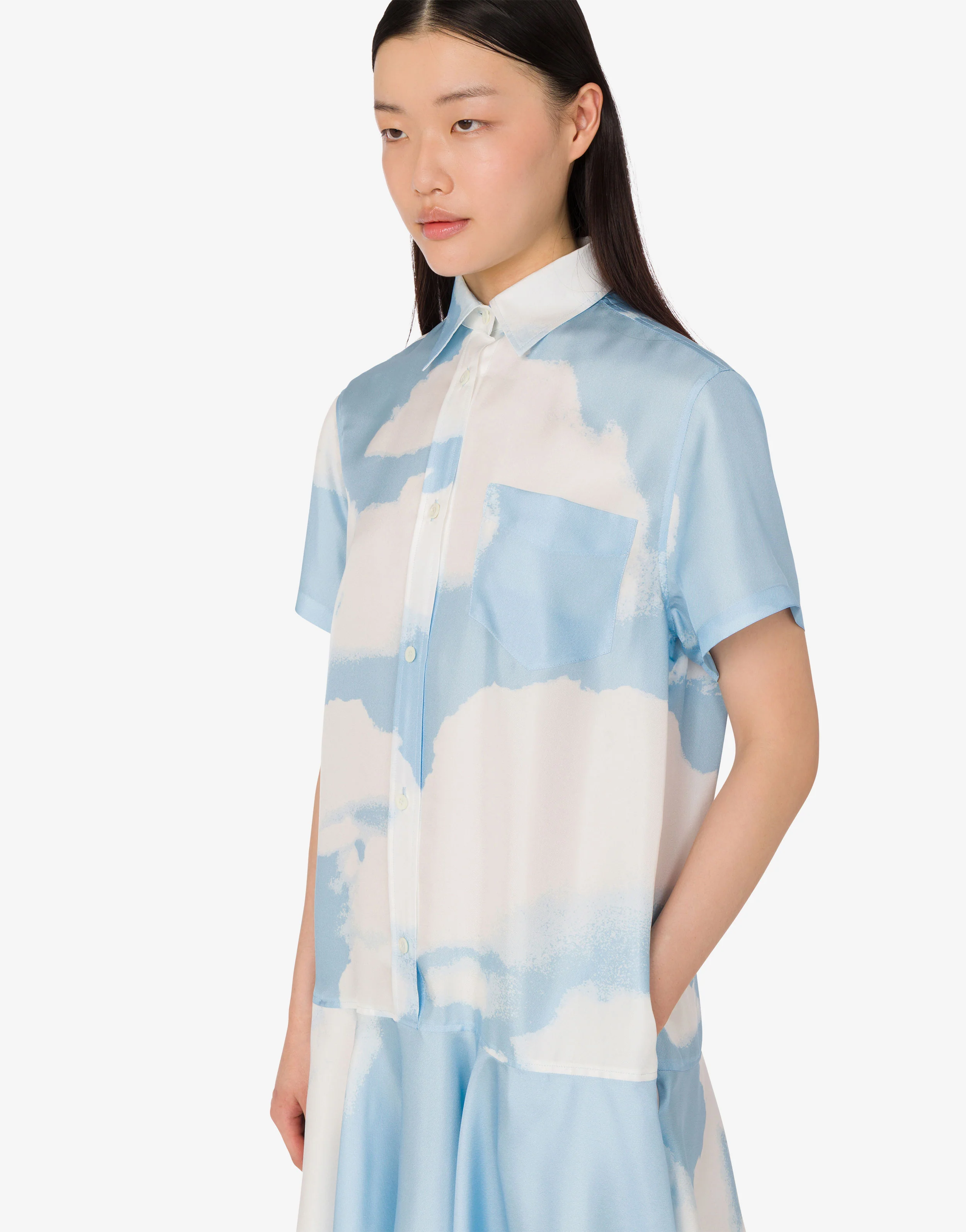 Abito in twill di seta Archive Clouds - Image 3