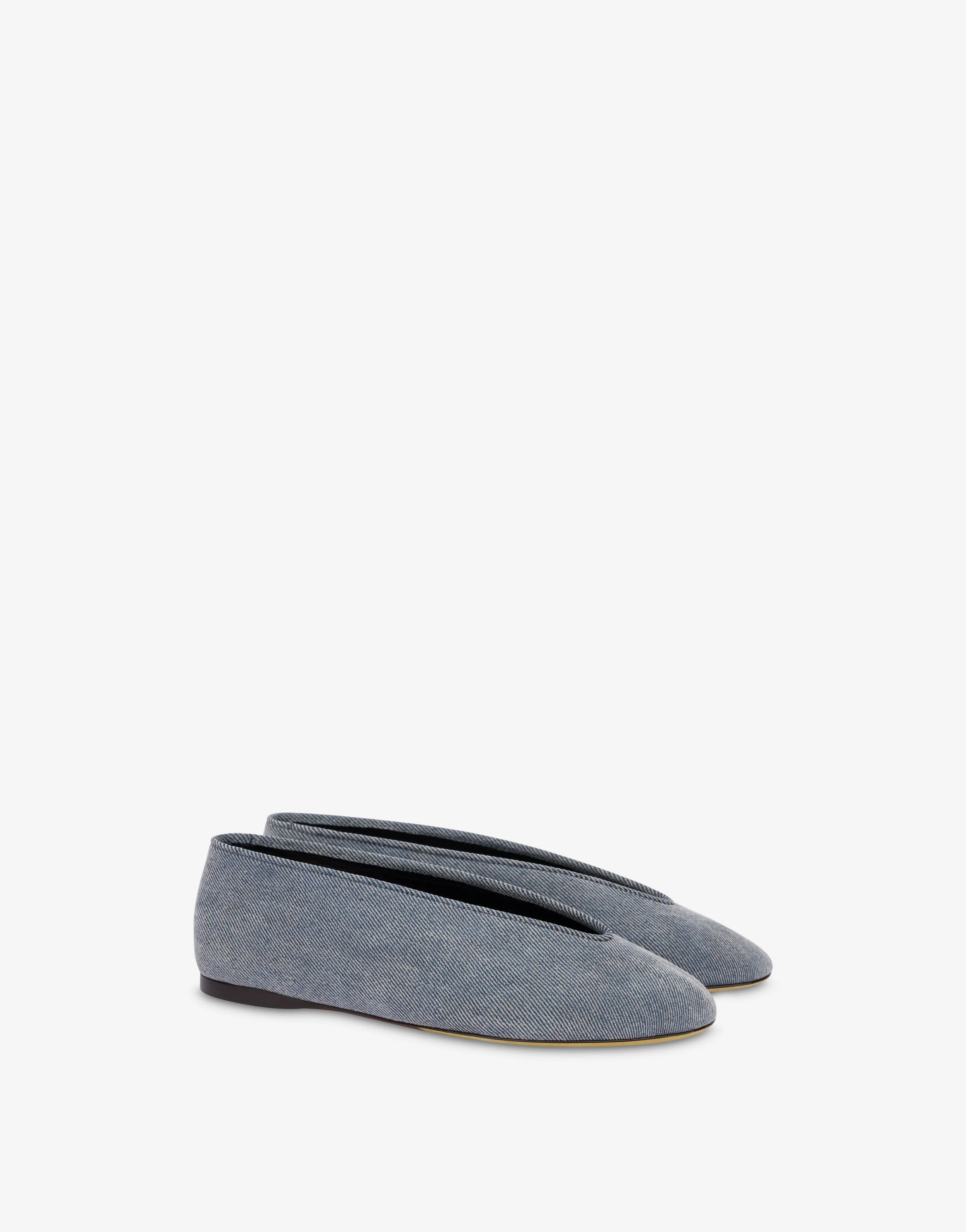 Ballerine in denim floccato