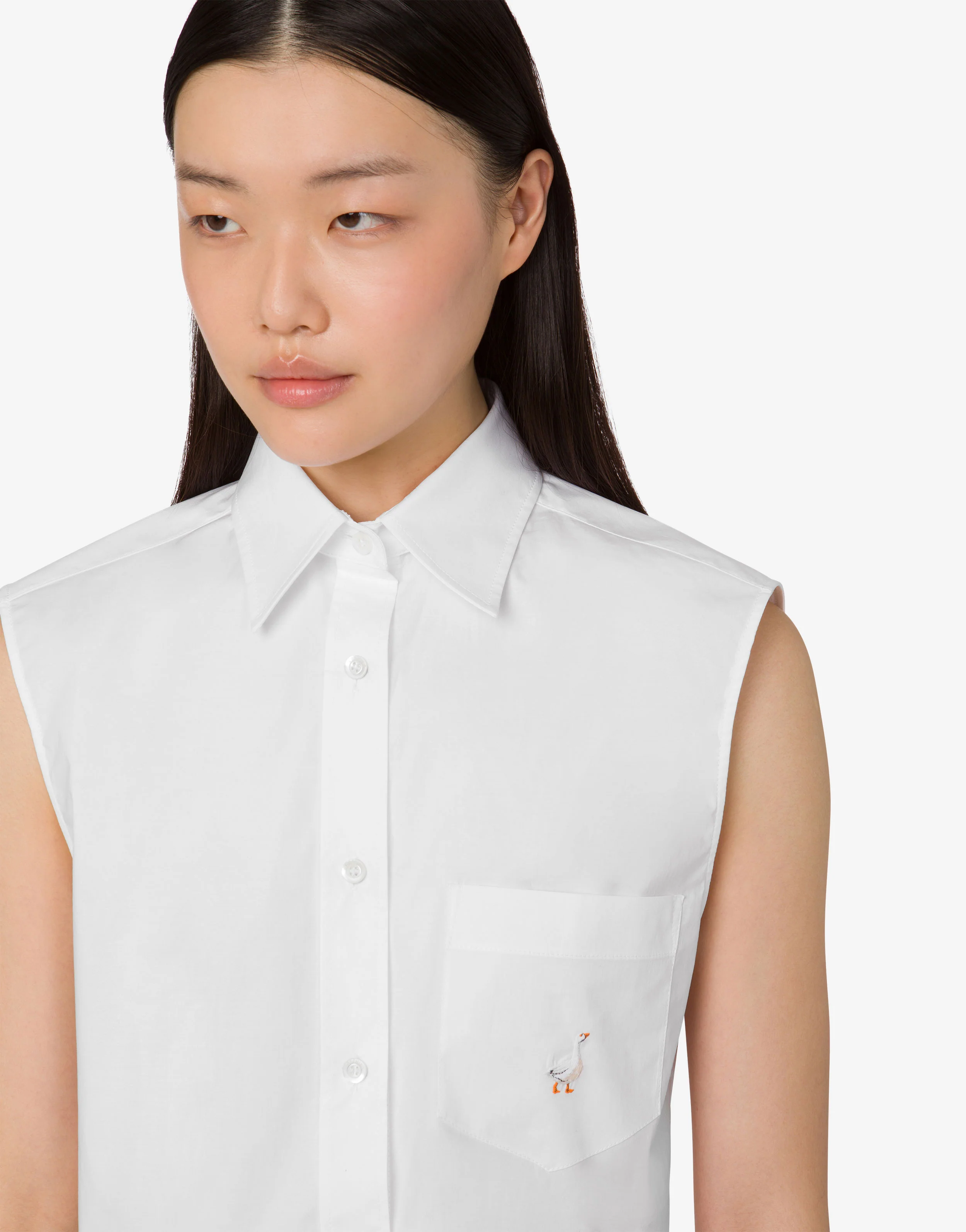 Camicia crop in popeline di cotone Goose - Image 2