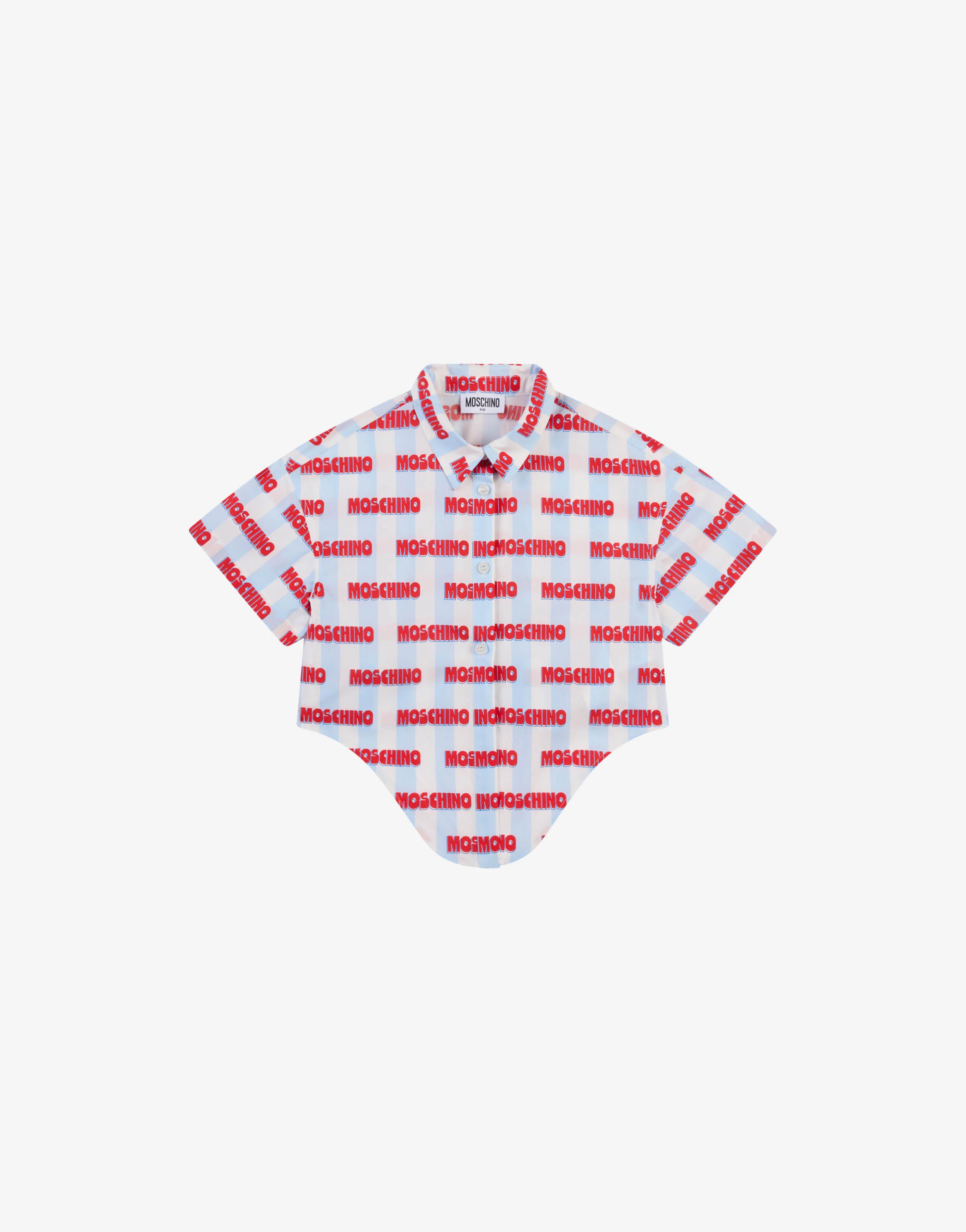 Camicia crop in popeline di cotone rigato