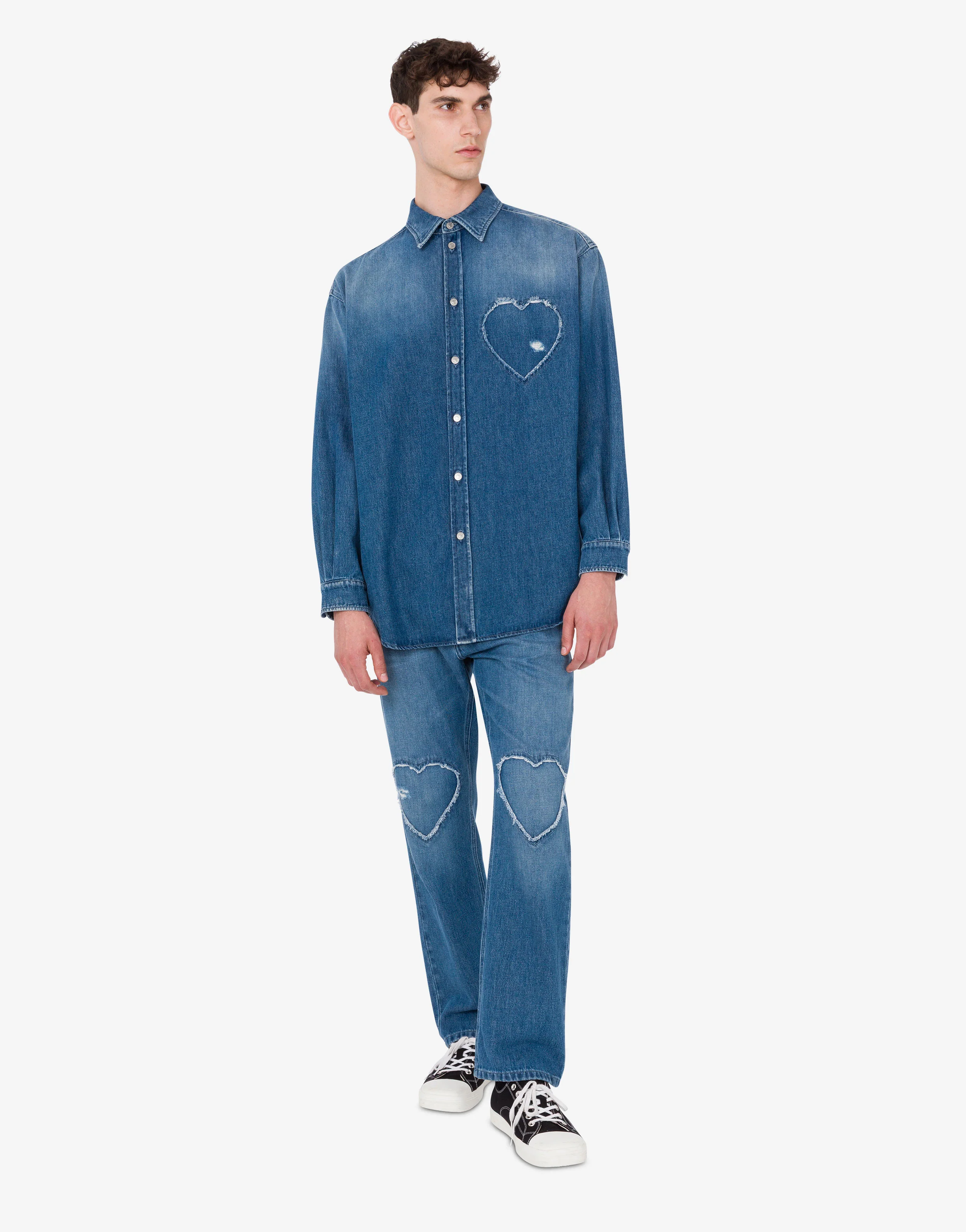 Camicia in denim blu di cotone - Image 3