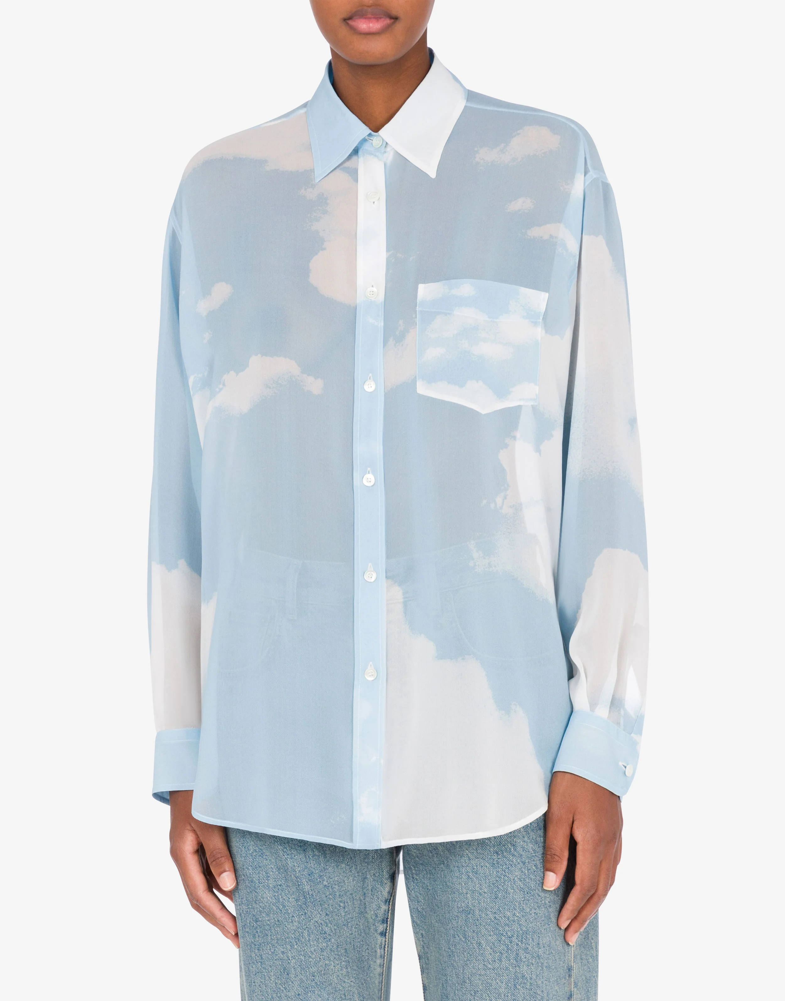 Camicia in georgette In The Cloud - Image 2
