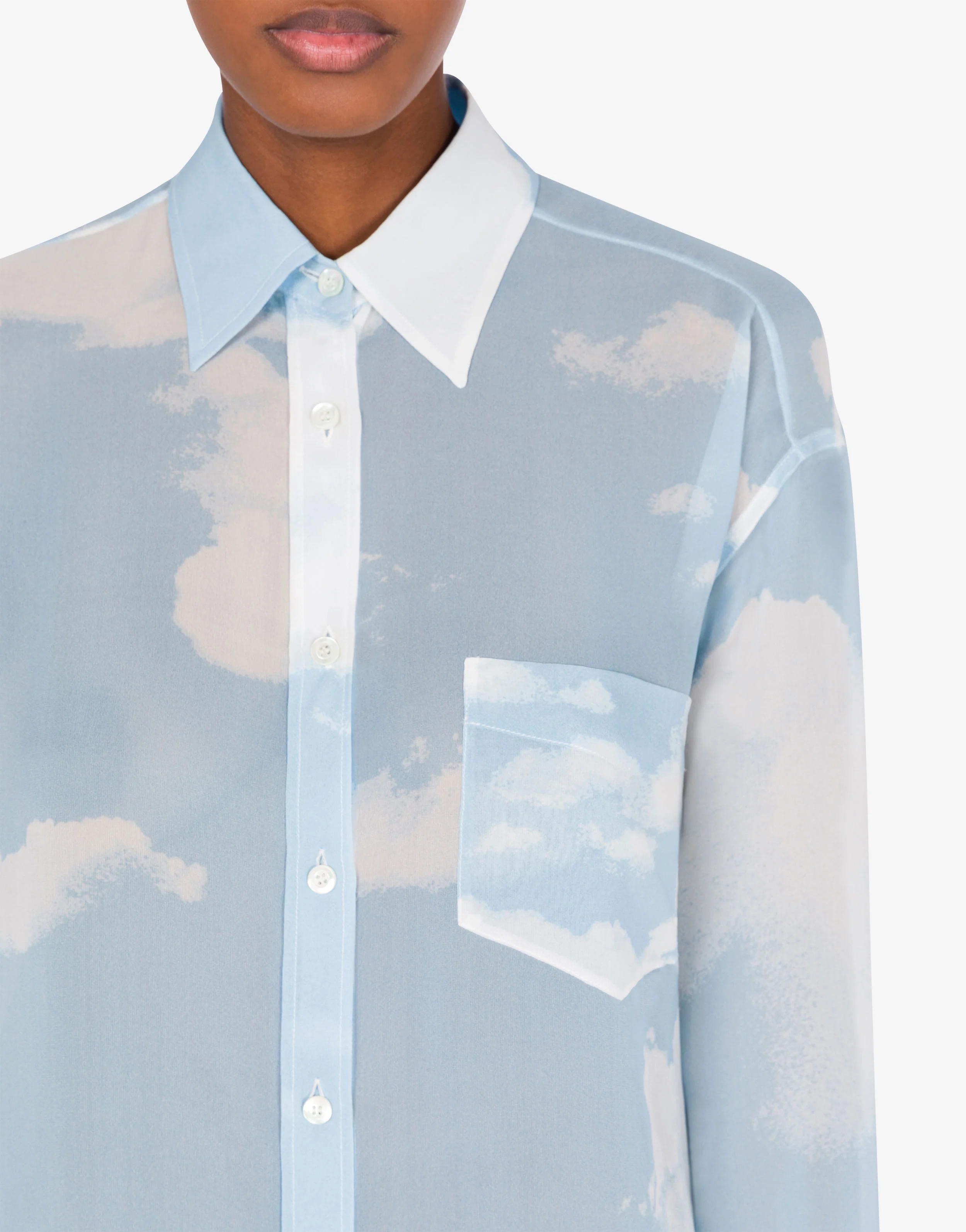 Camicia in georgette In The Cloud - Image 5