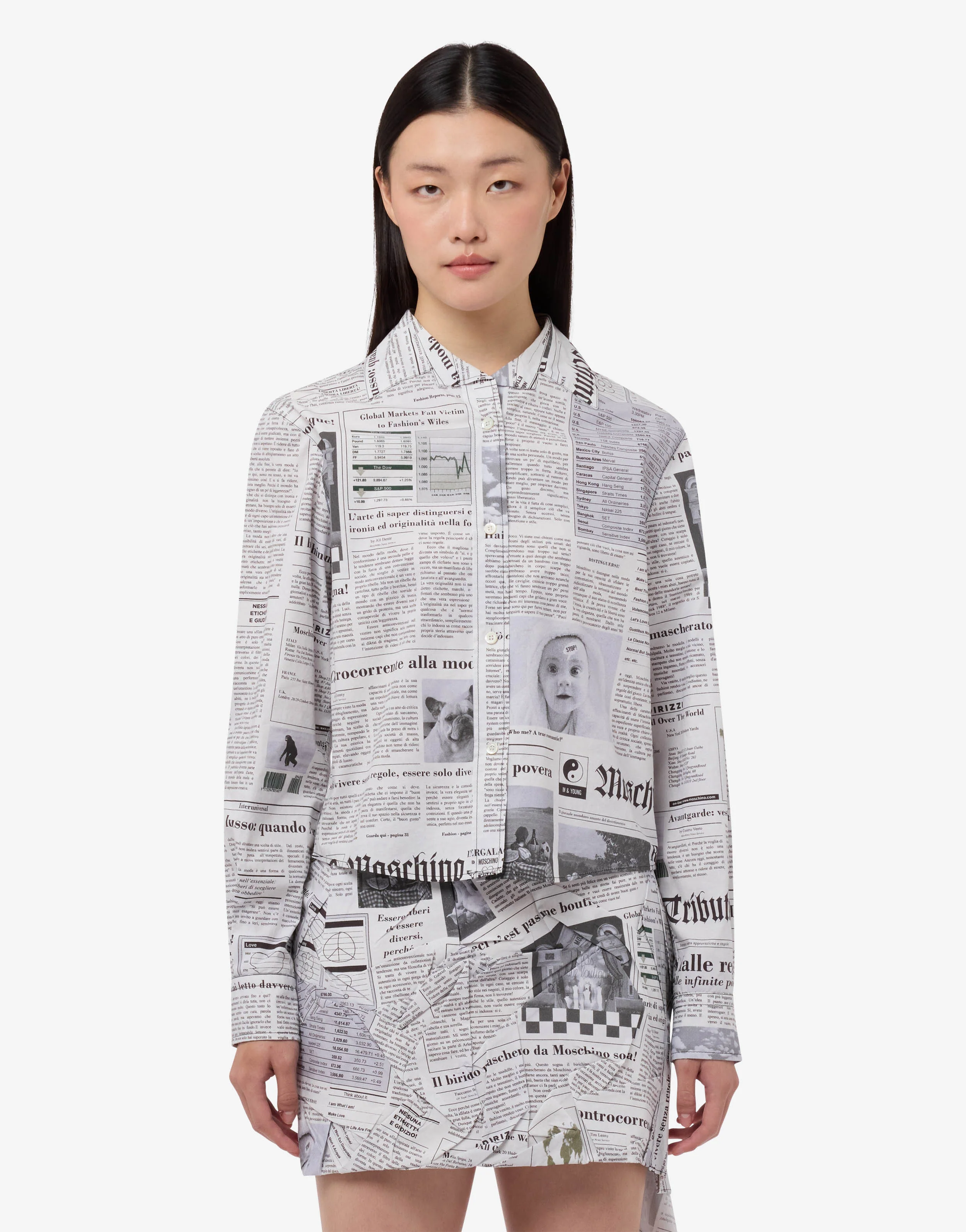 Camicia in popeline di cotone stampata