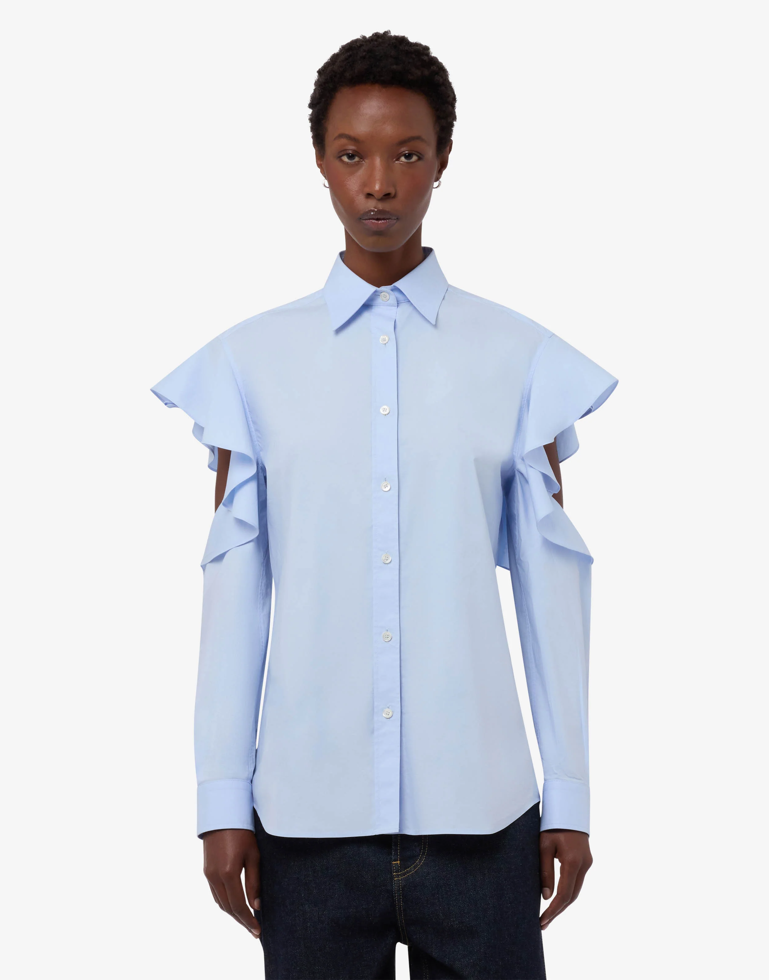Camicia in popeline di cotone stretch