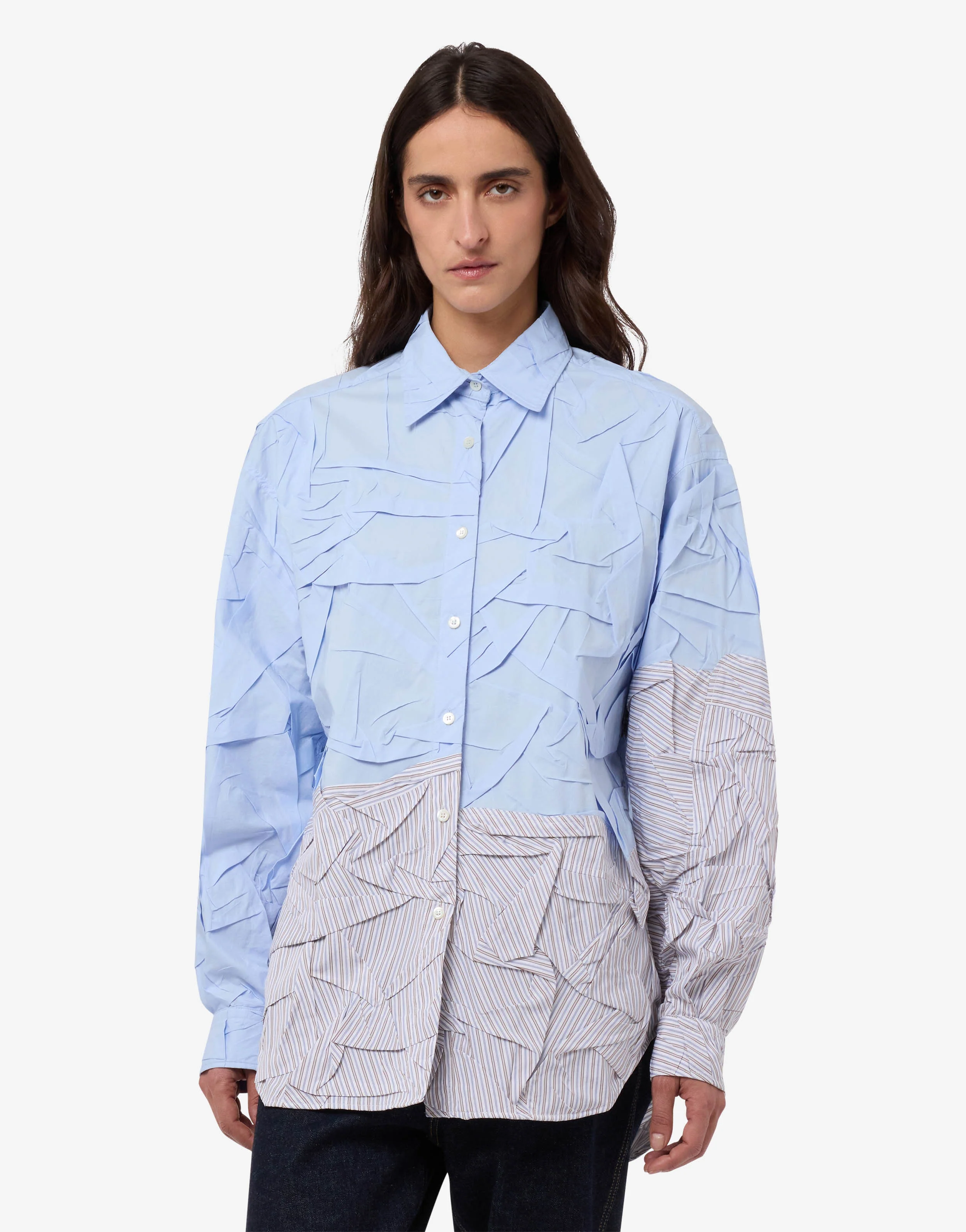Camicia in popeline di cotone stretch
