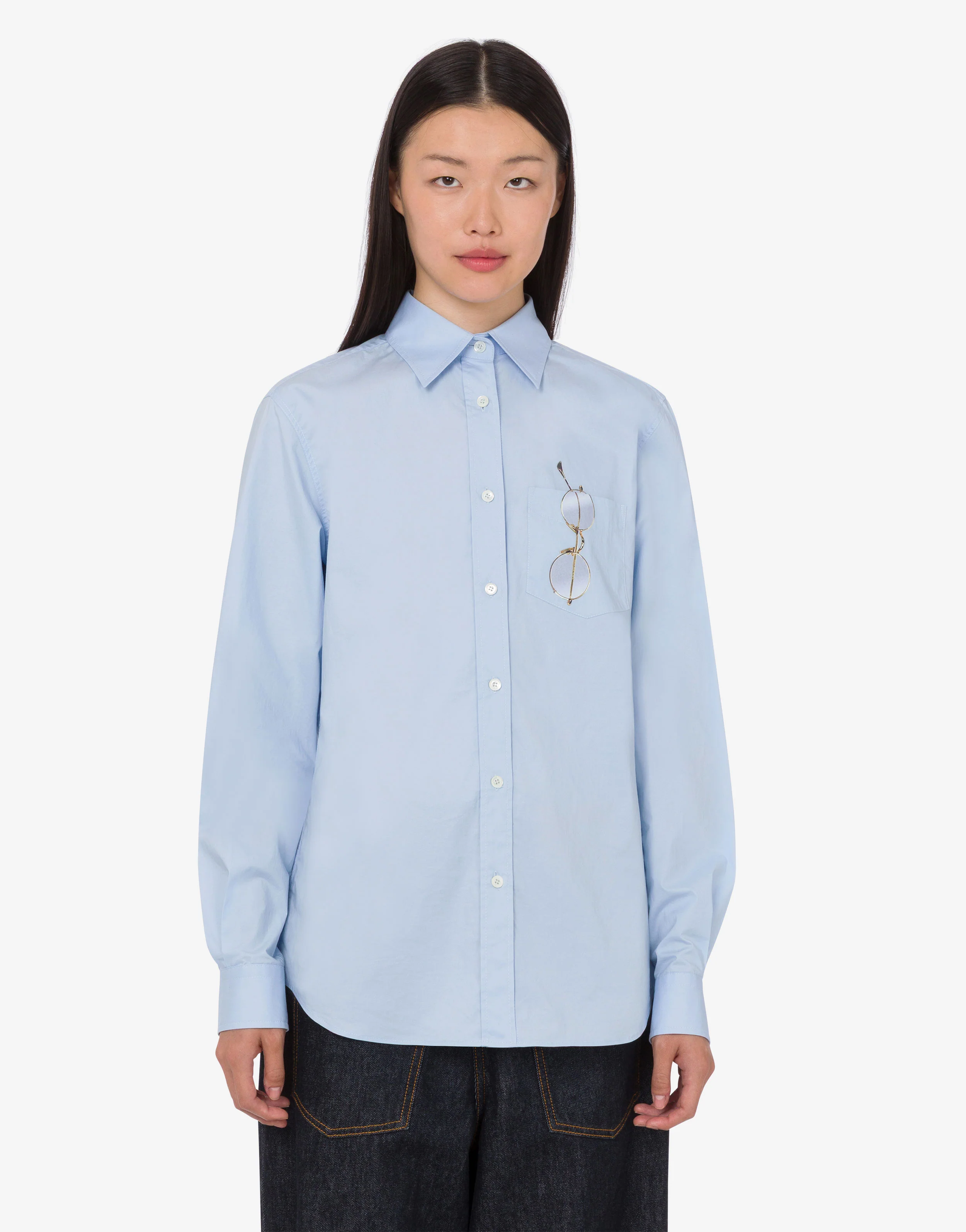 Camicia in popeline di cotone stretch stampata