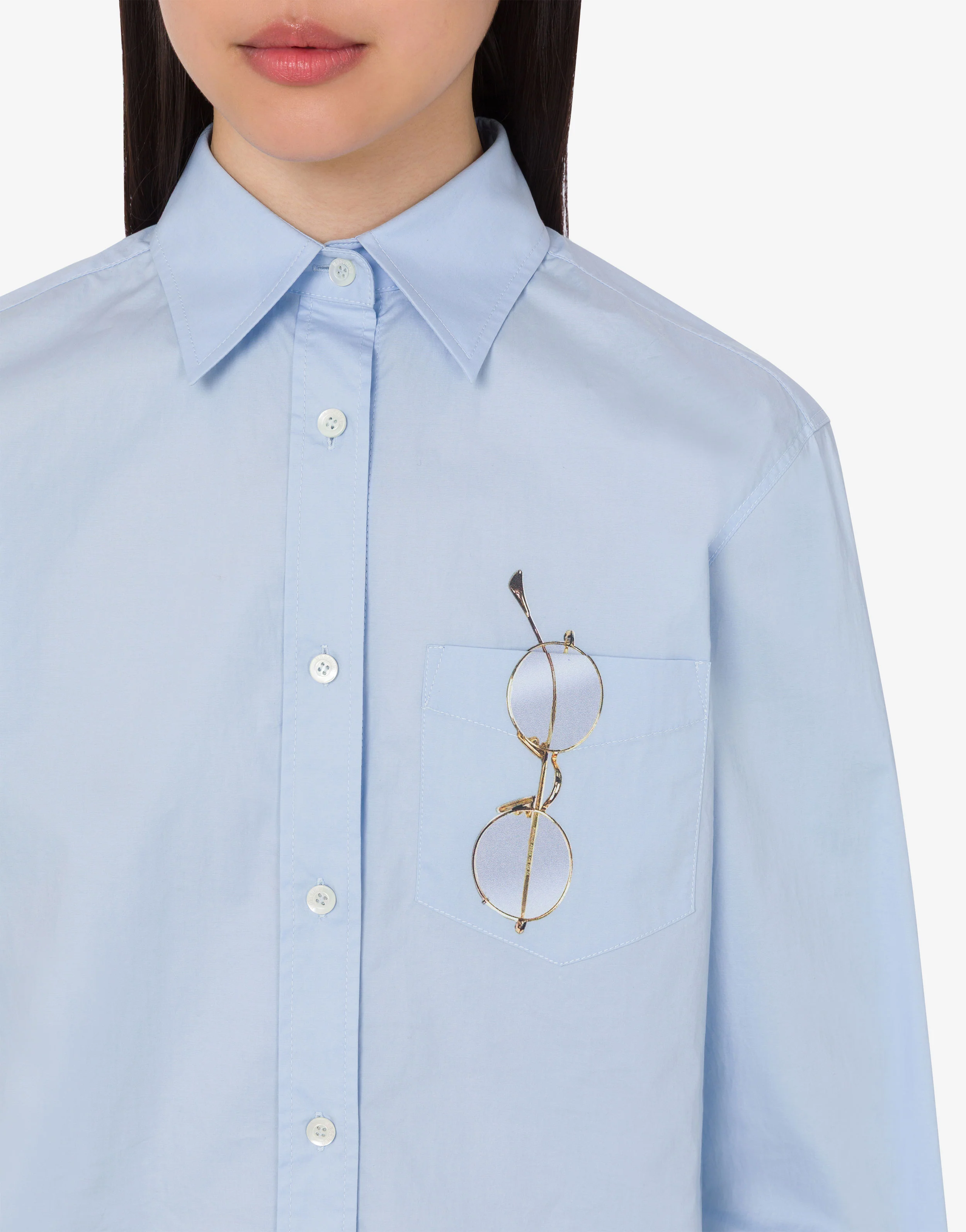 Camicia in popeline di cotone stretch stampata - Image 2