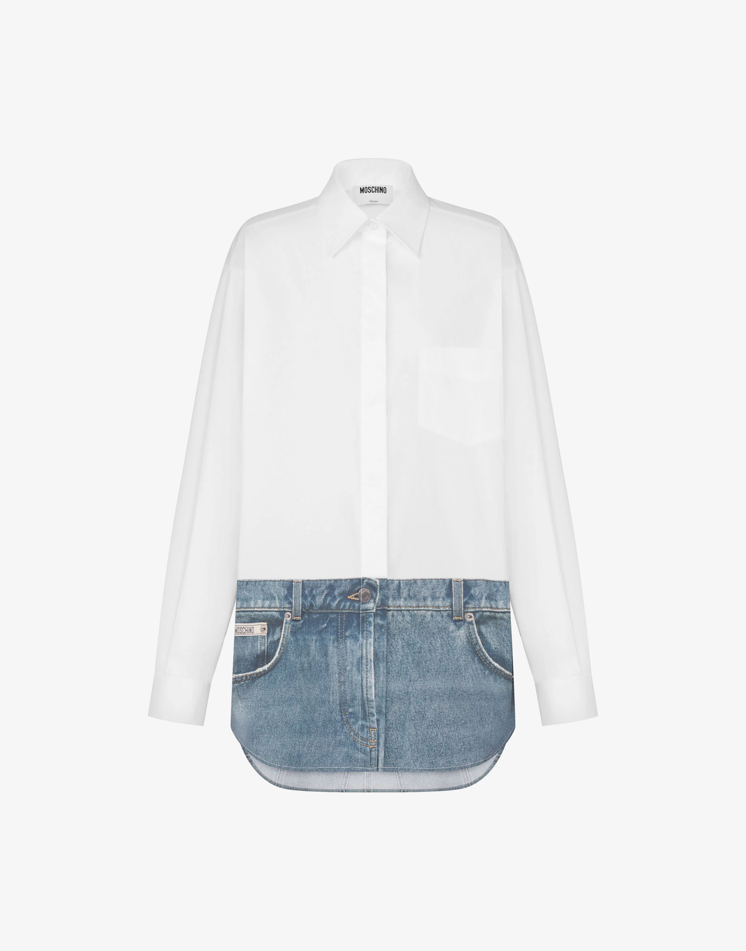 Camicia in popeline di cotone stretch stampata - Image 5
