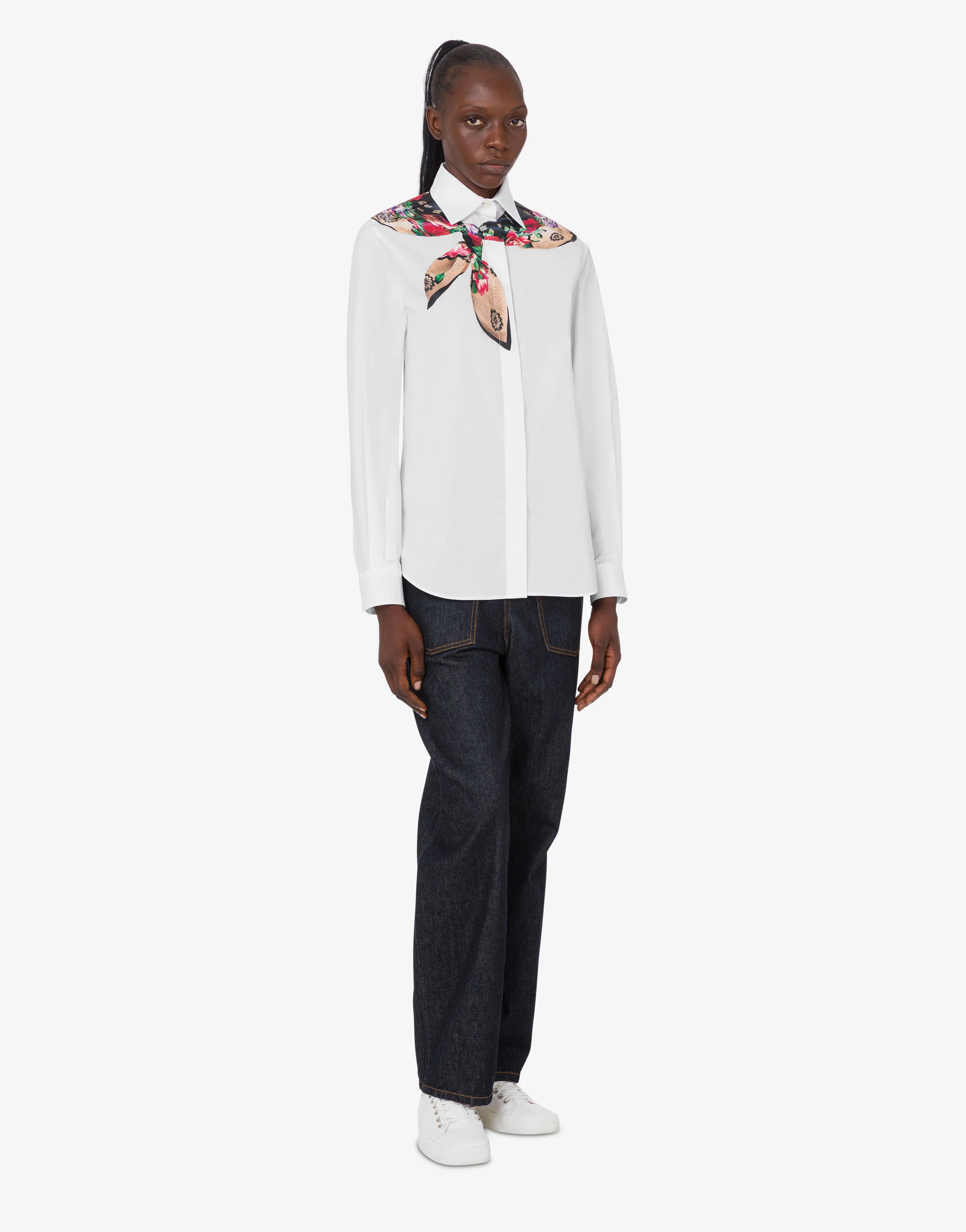 Camicia in popeline di cotone stretch stampata - Image 3