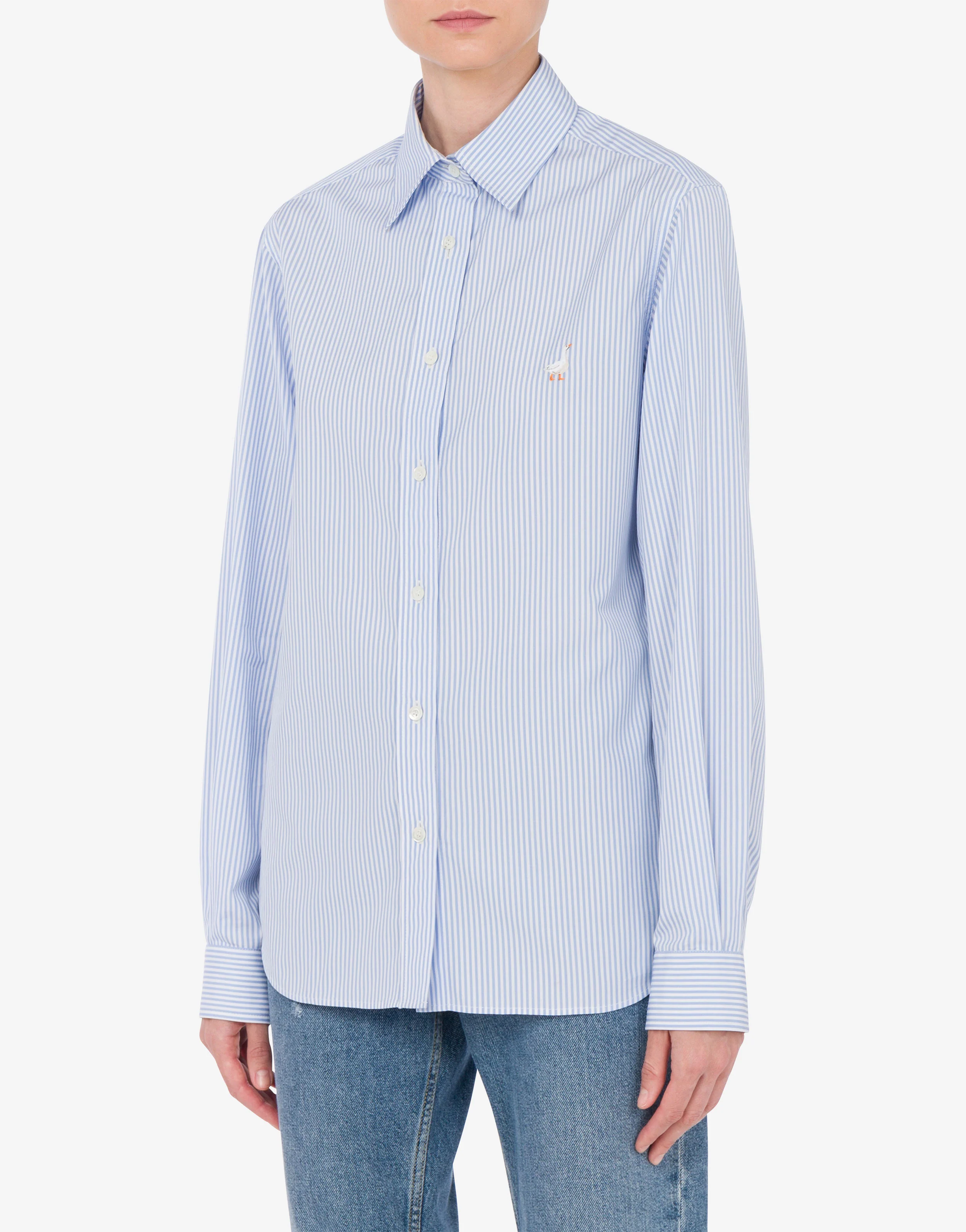 Camicia in popeline rigato Goose Embroidery - Image 2