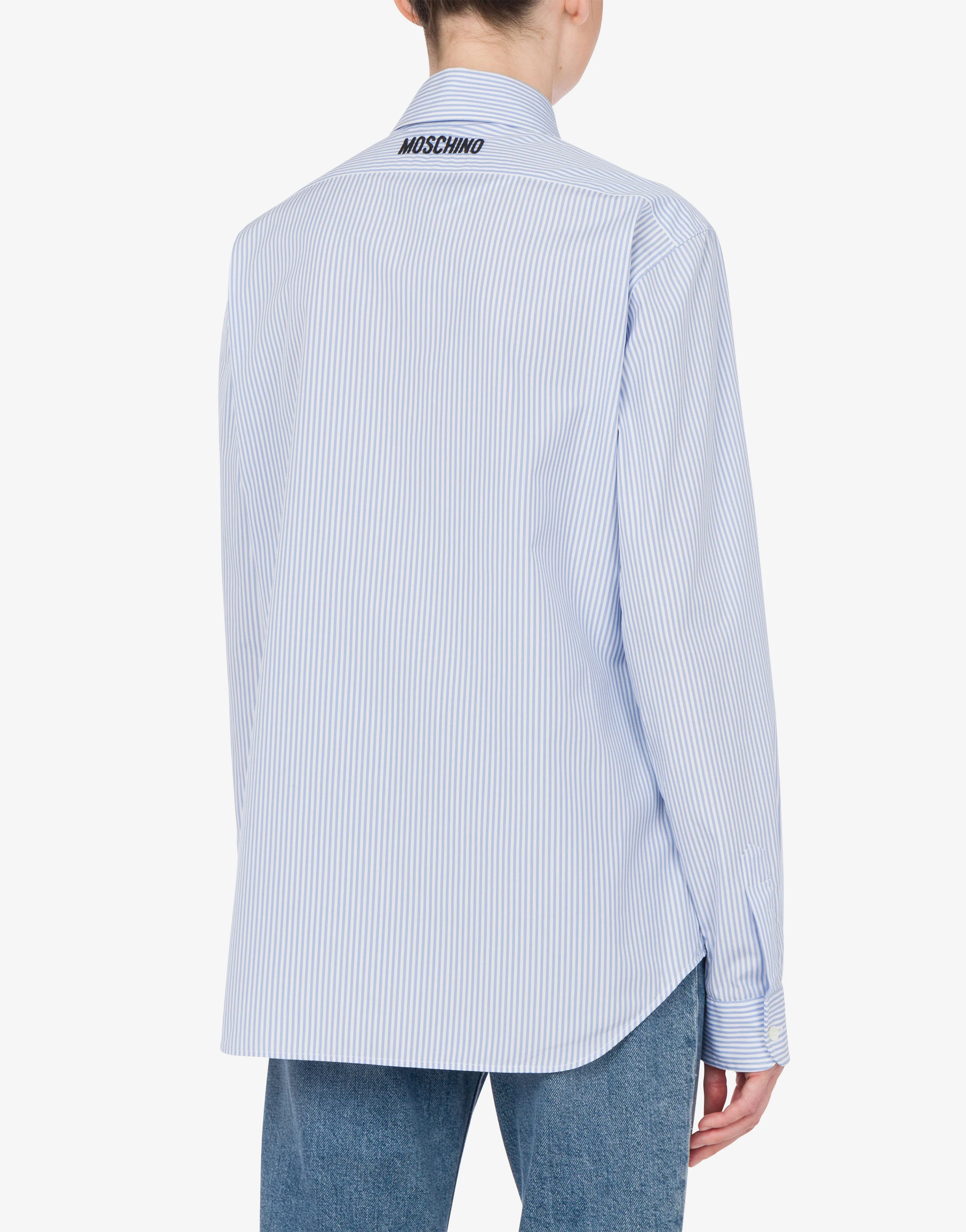 Camicia in popeline rigato Goose Embroidery - Image 3