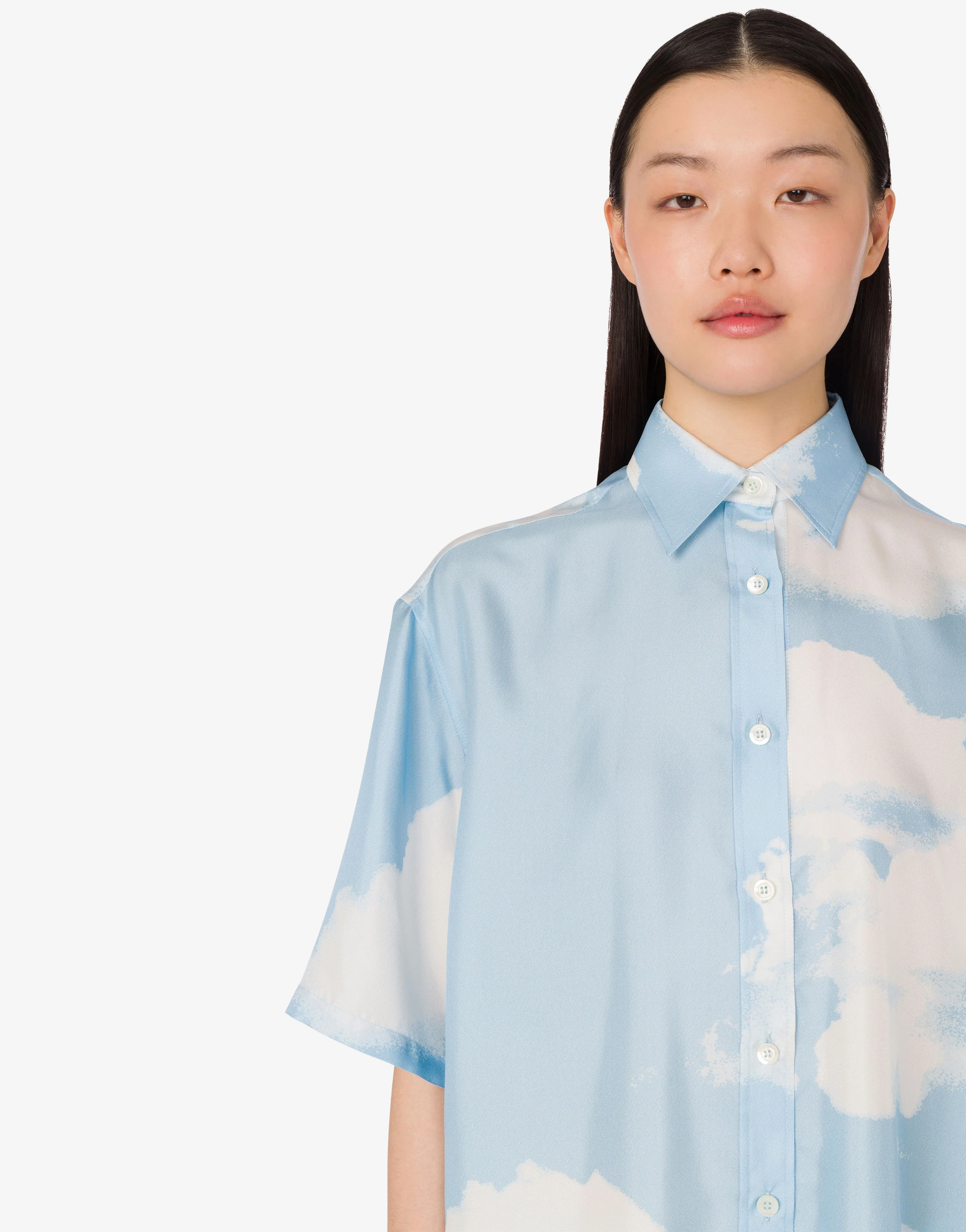 Camicia in twill di seta Archive Clouds - Image 2
