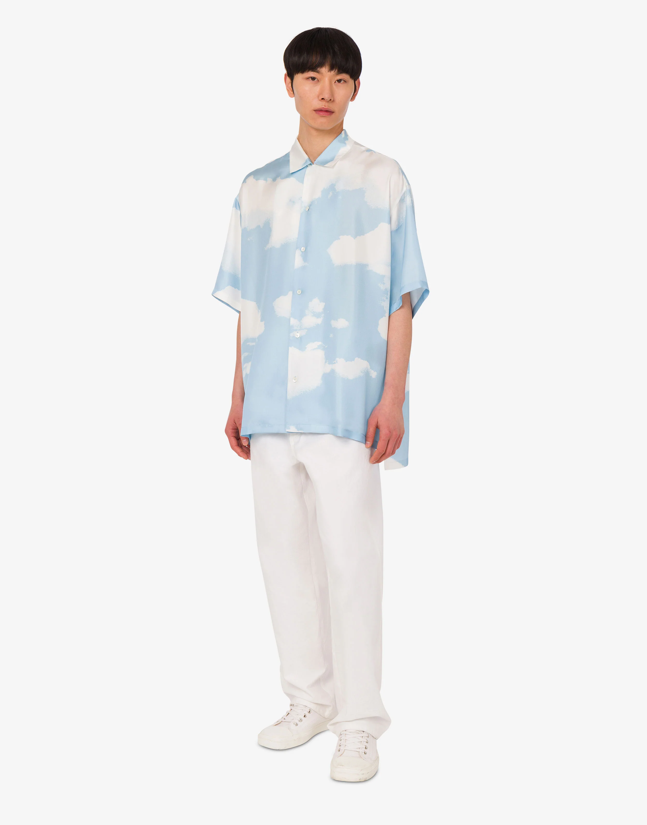 Camicia in twill di seta Archive Clouds - Image 3