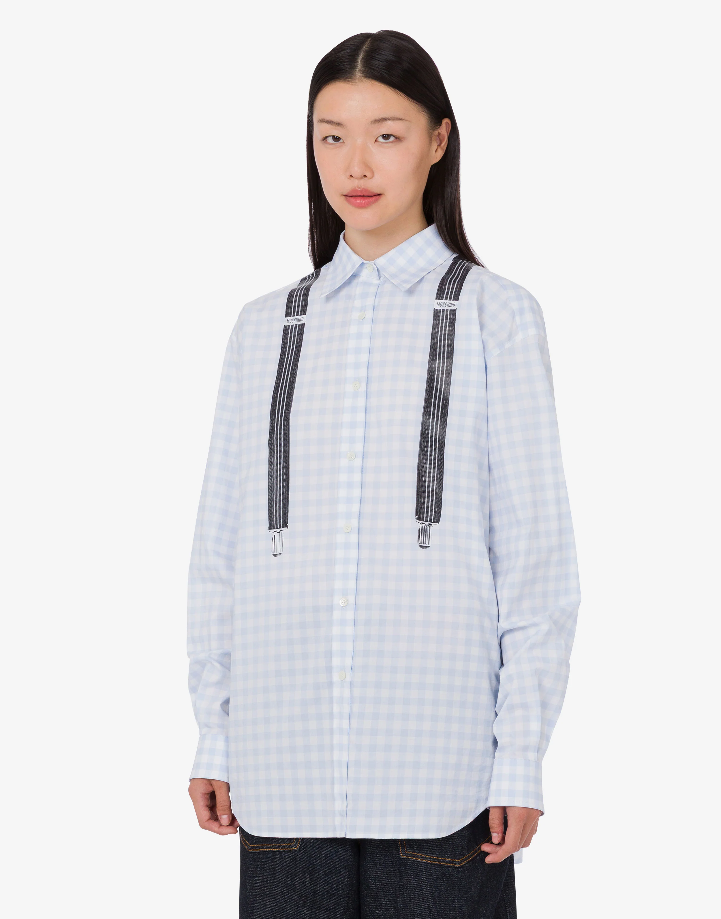 Camicia in vichy di cotone stampata