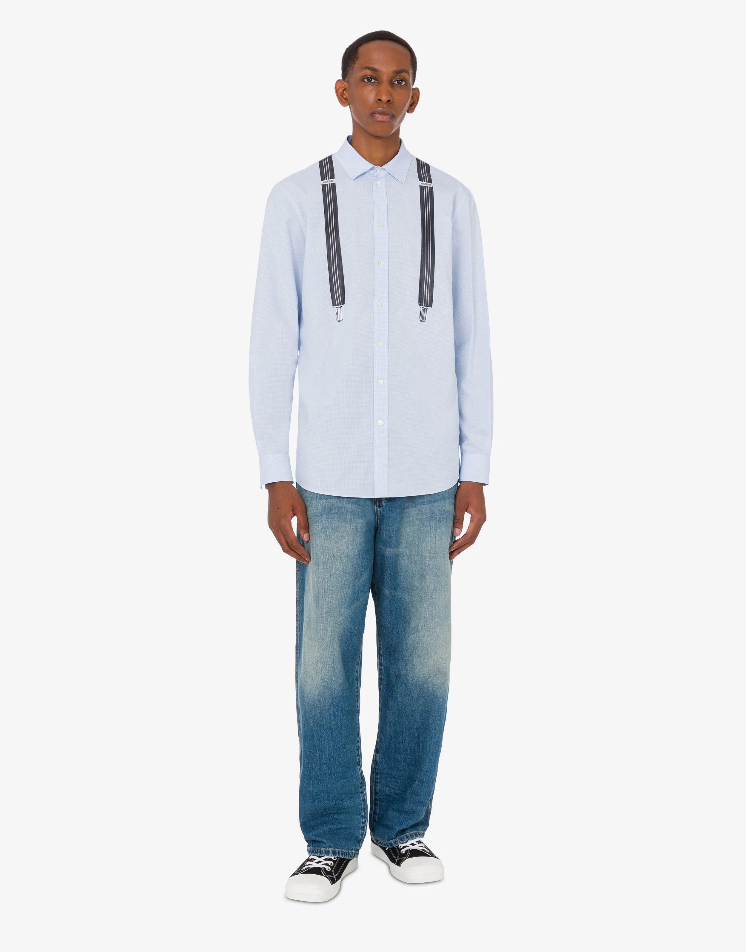 Camicia in vichy di cotone stampata