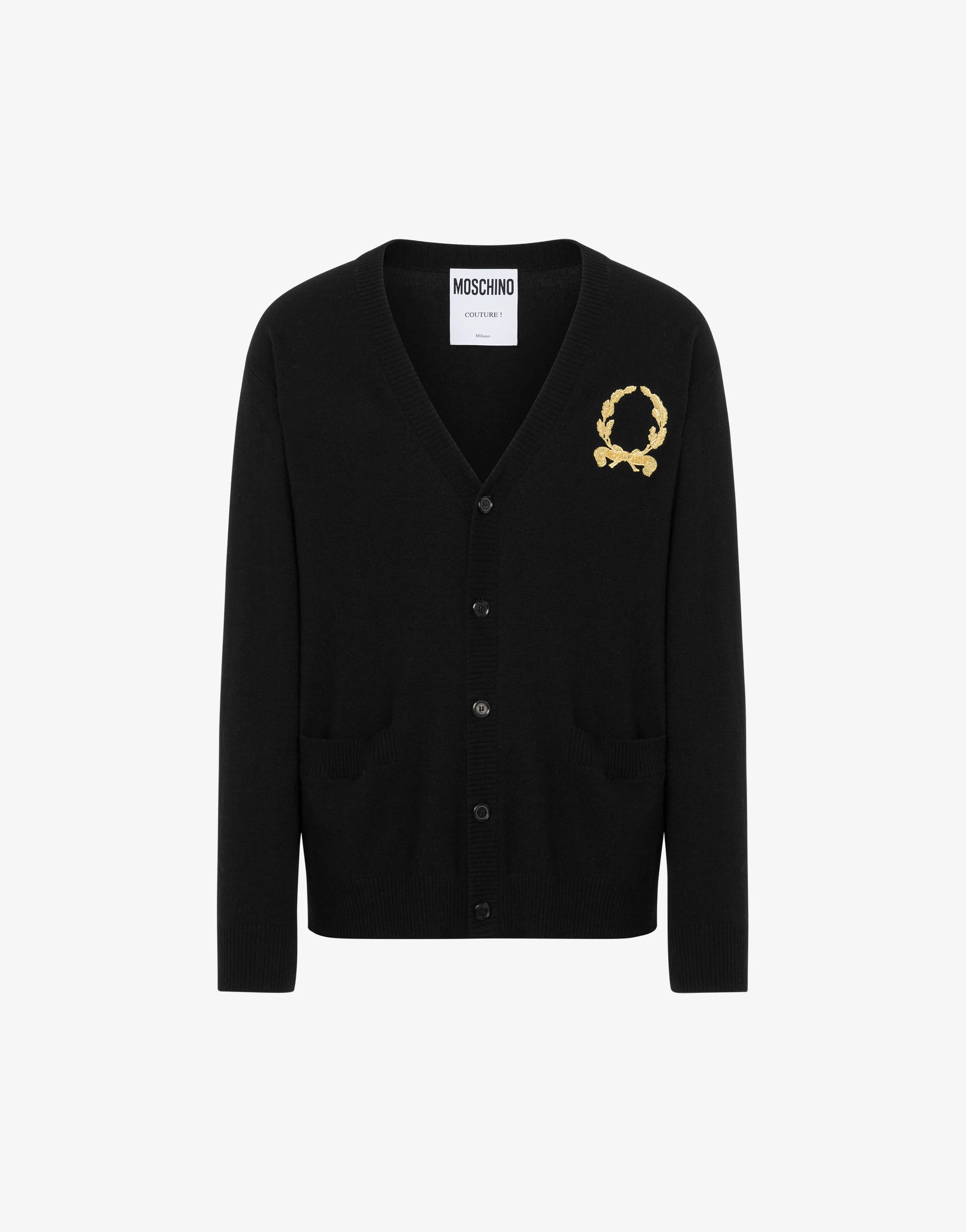 Cardigan in lana e cashmere Laurel Crown Embroidery