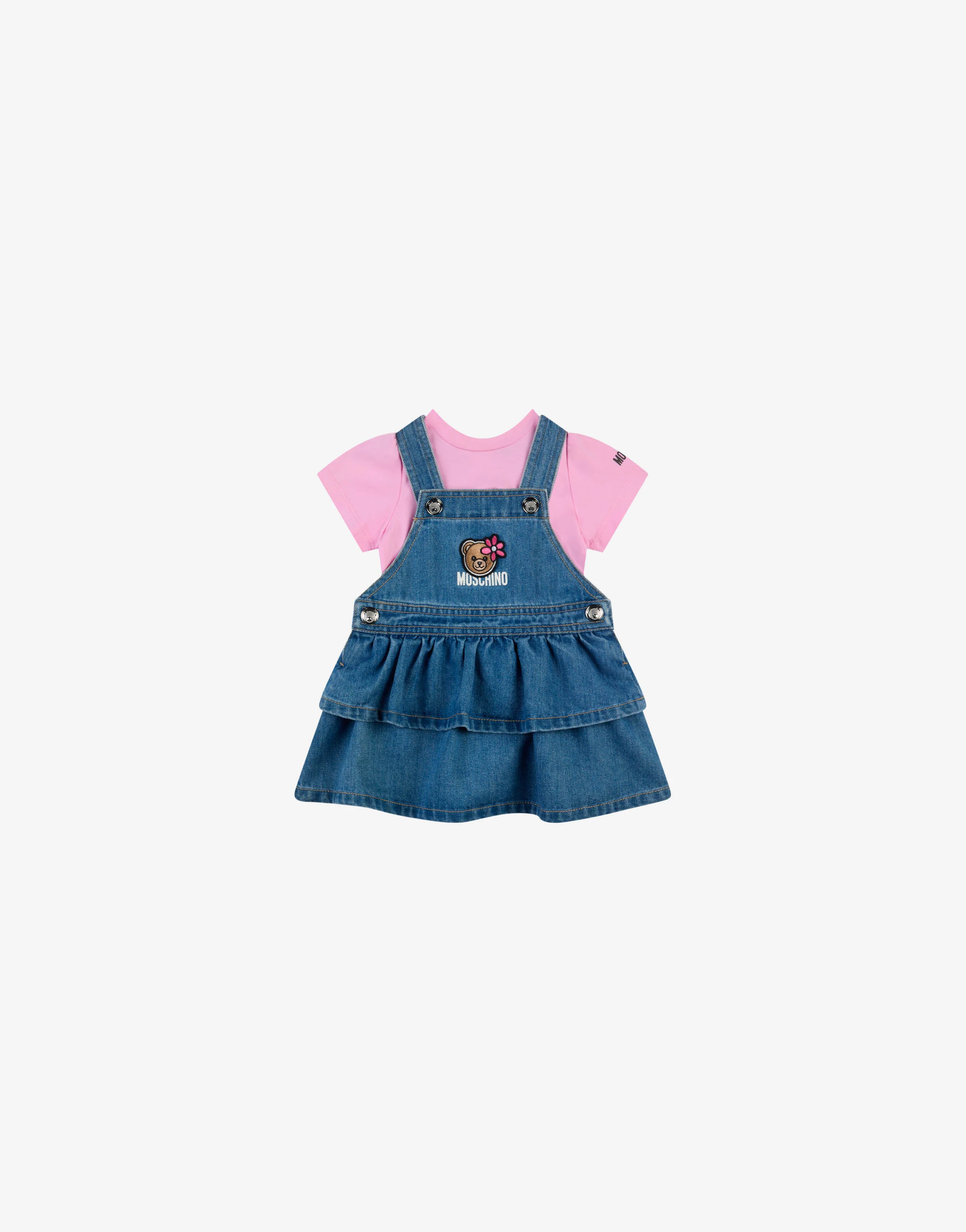 Completo t-shirt e salopette Moschino Teddy Bear