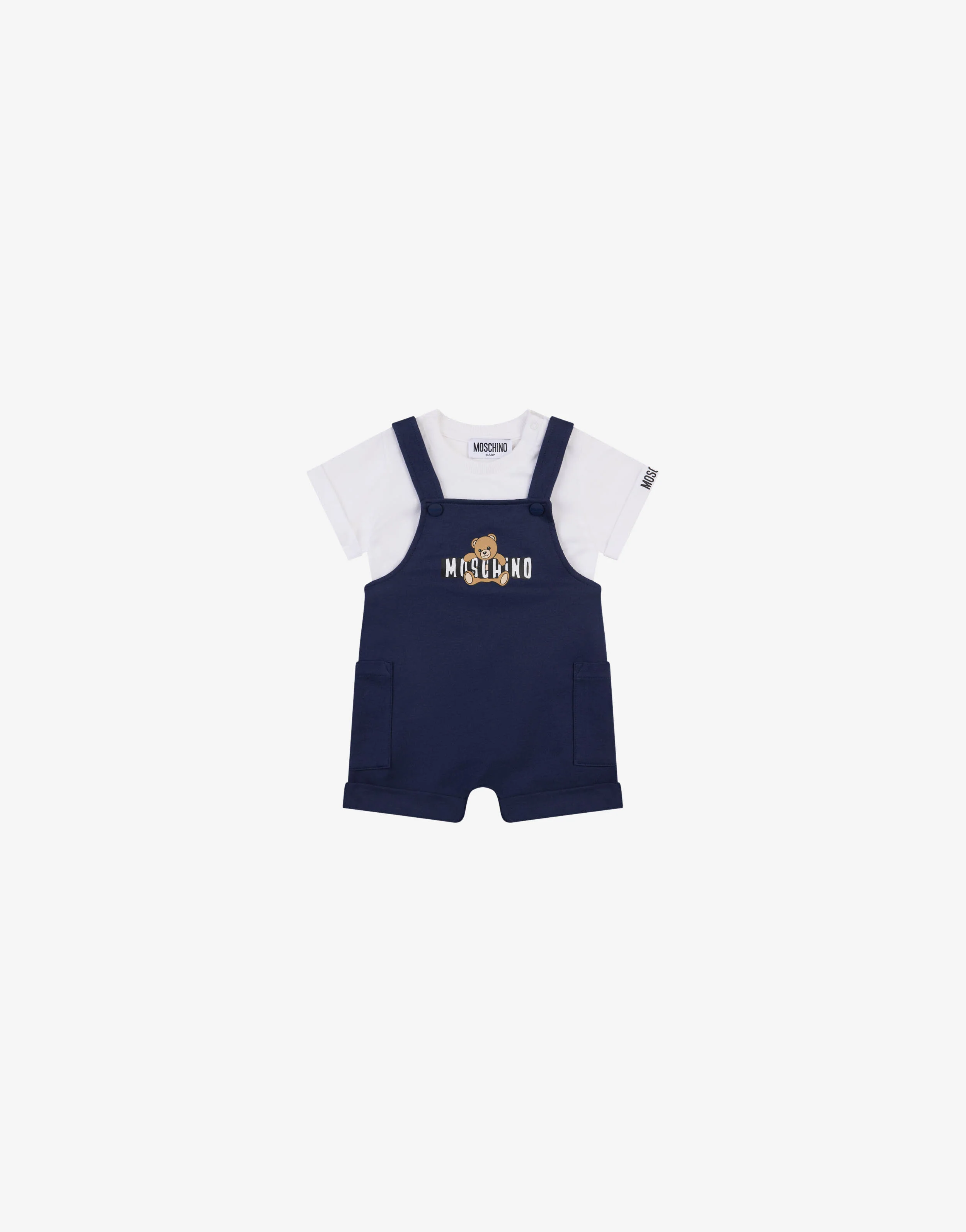 Completo t-shirt e salopette Moschino Teddy Bear
