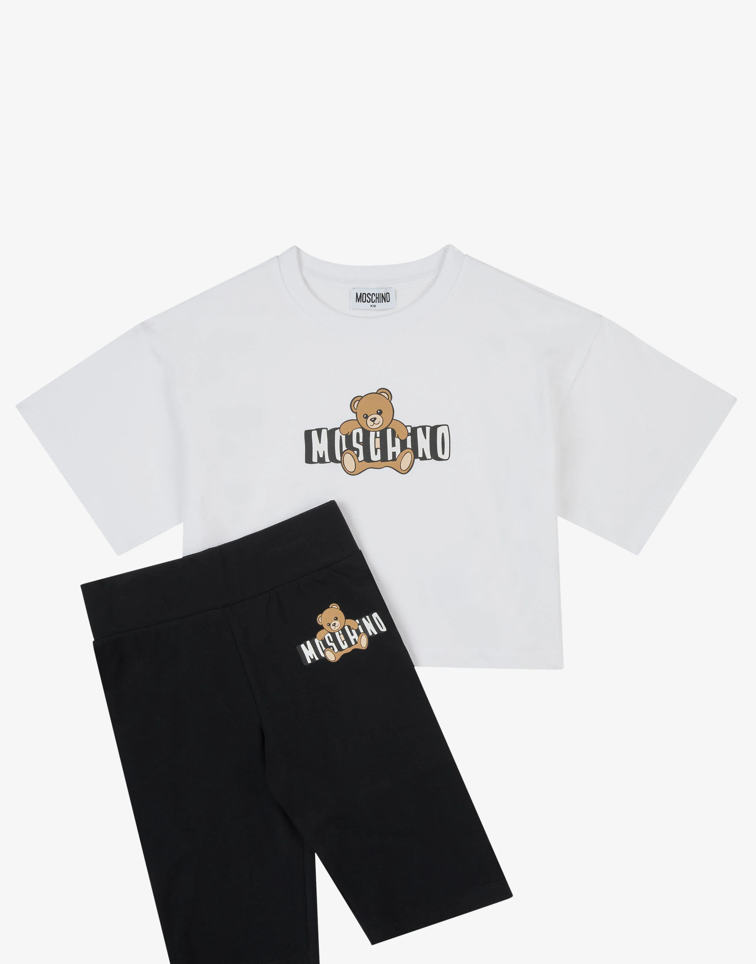 Completo t-shirt e short in jersey di cotone Moschino Teddy Bear - Image 3