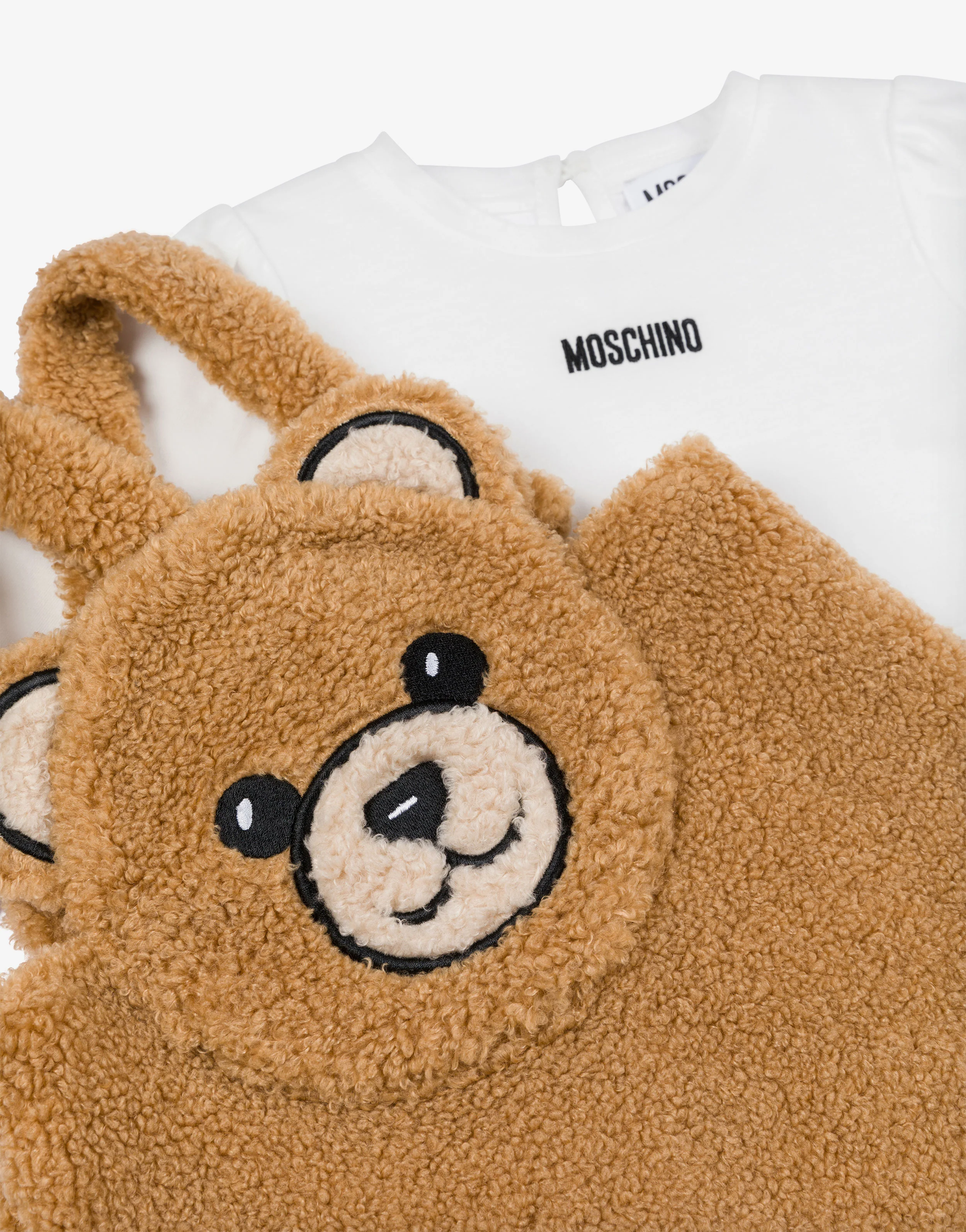 Completo t-shirt in jersey di cotone e salopette in tessuto soft - Image 3