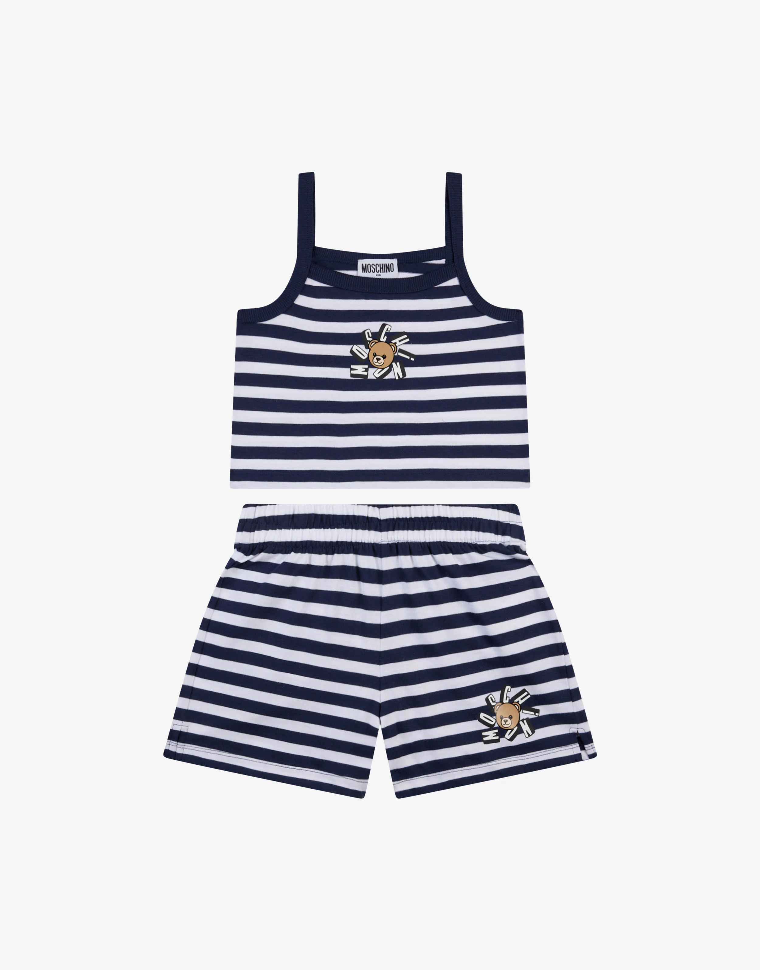 Completo top e short in jersey di cotone Moschino Teddy Bear