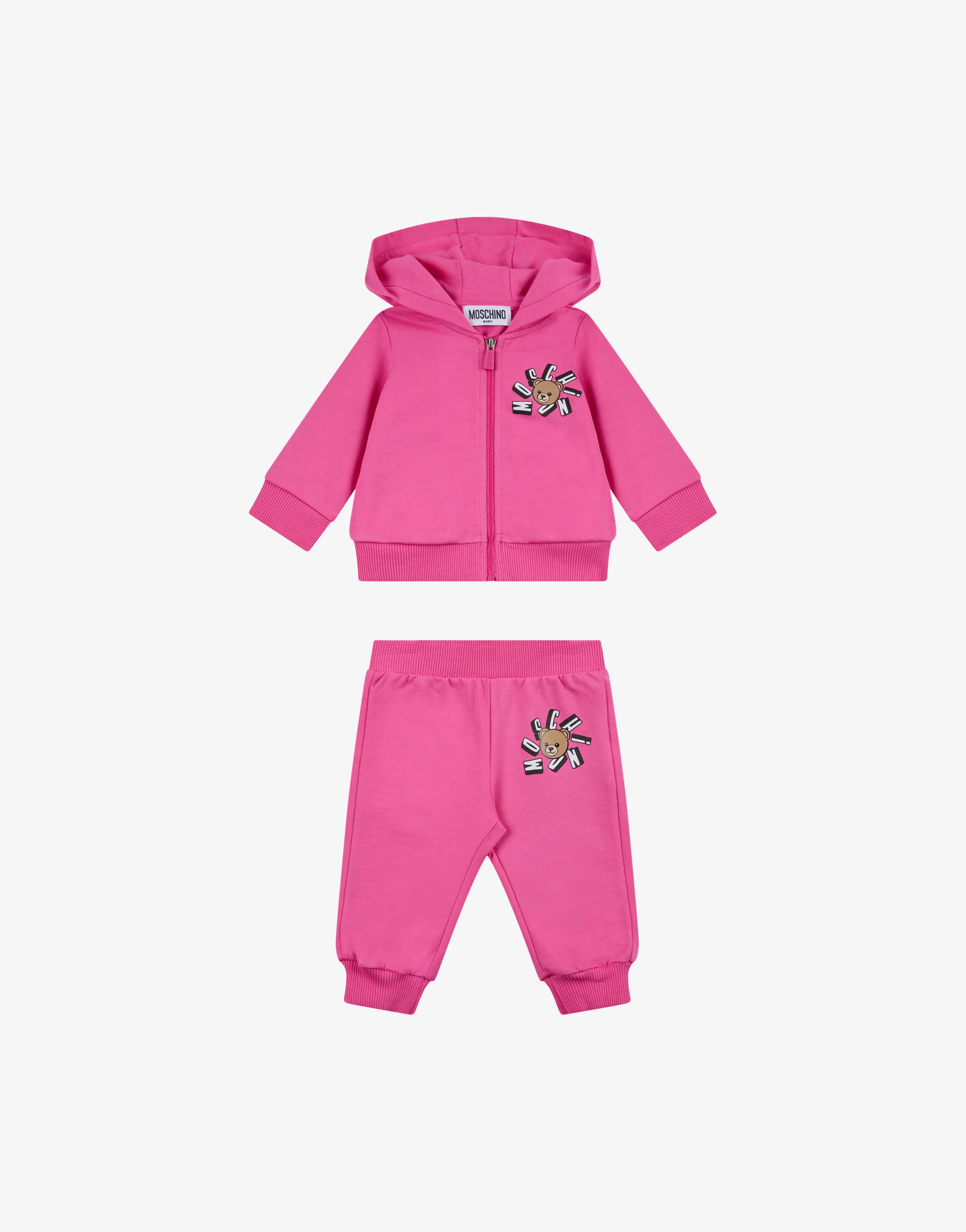 Completo tuta in felpa di cotone Moschino Teddy Bear