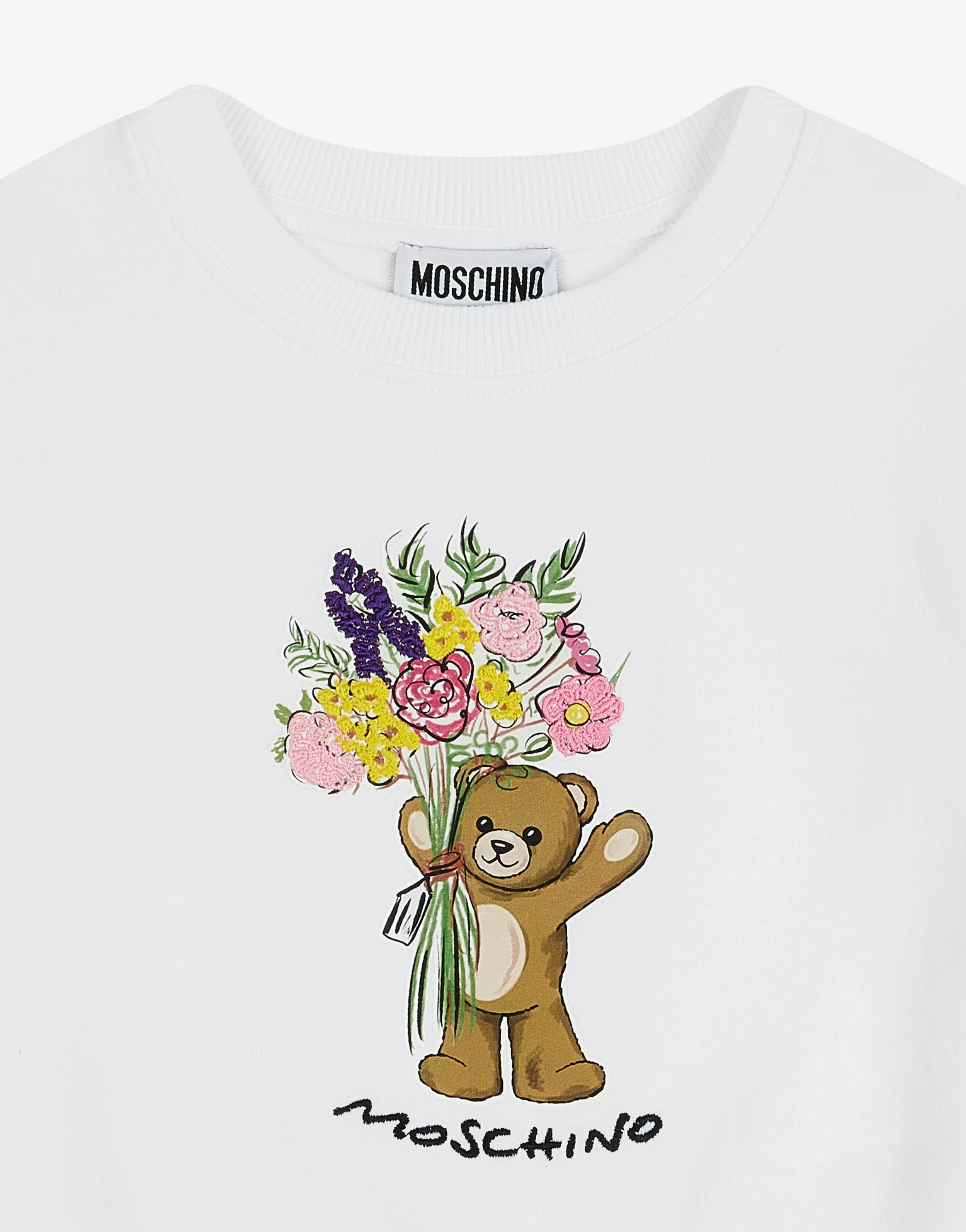 Felpa in piquet di cotone Moschino Teddy Bear - Image 3