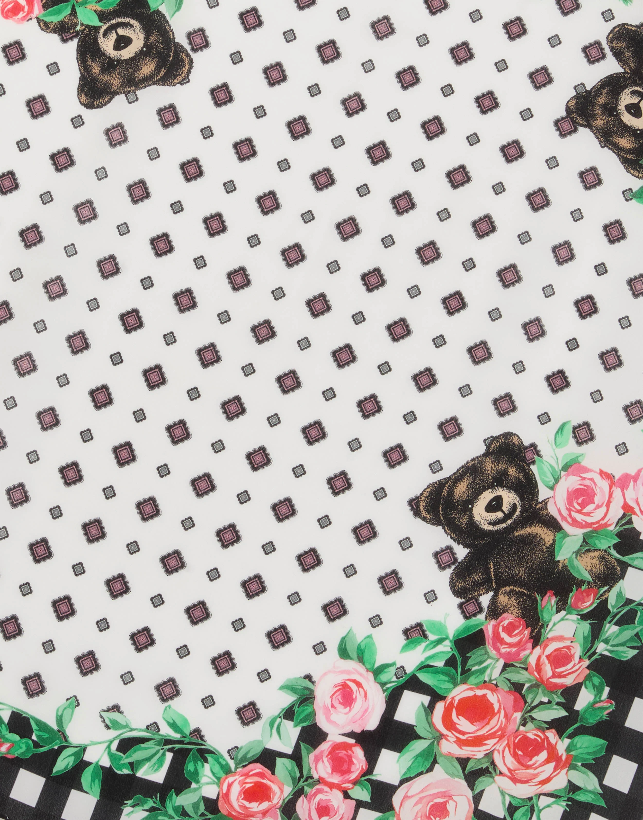 Foulard in seta stampato Moschino Teddy Bear - Image 3