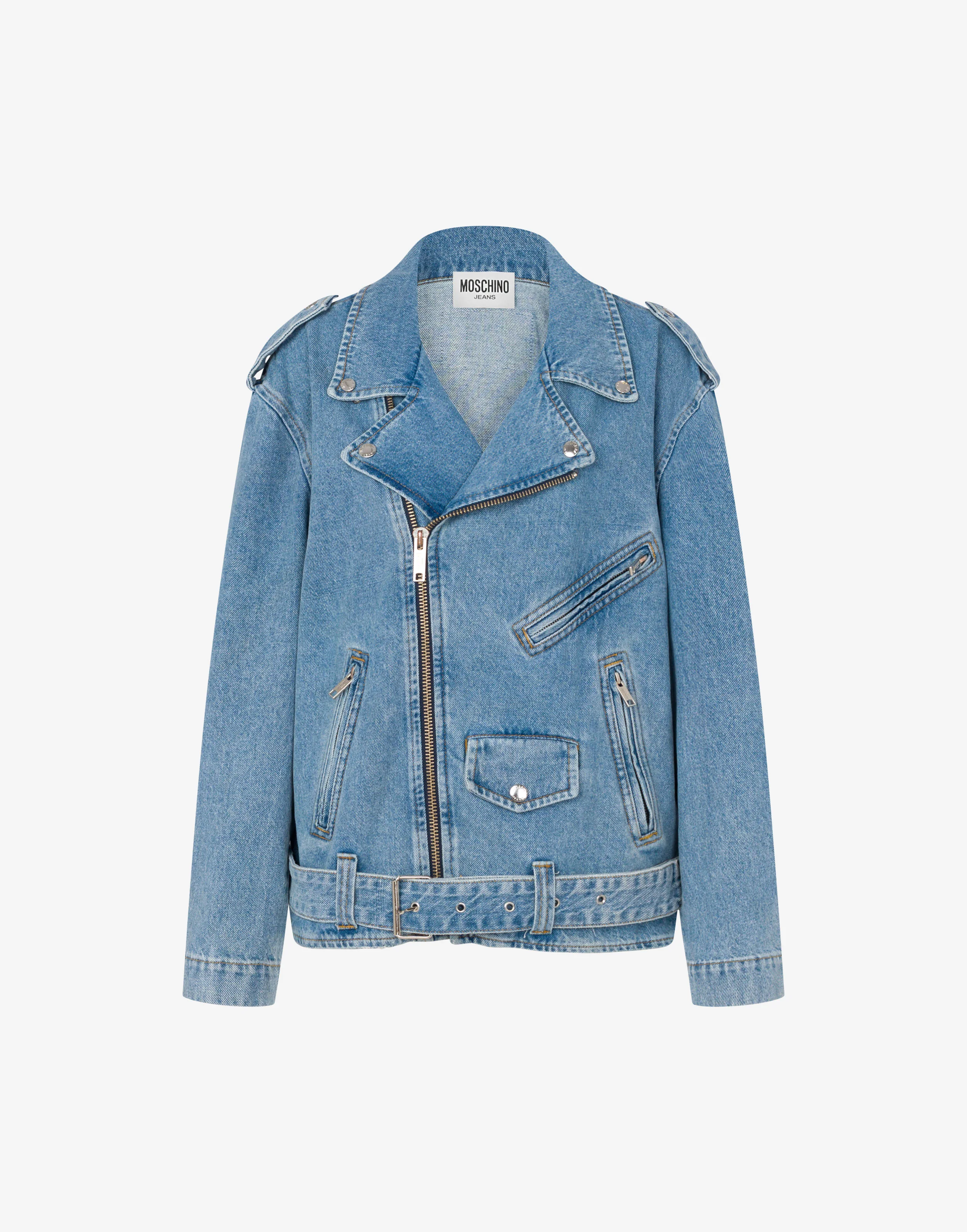 Giacca Biker in denim di cotone