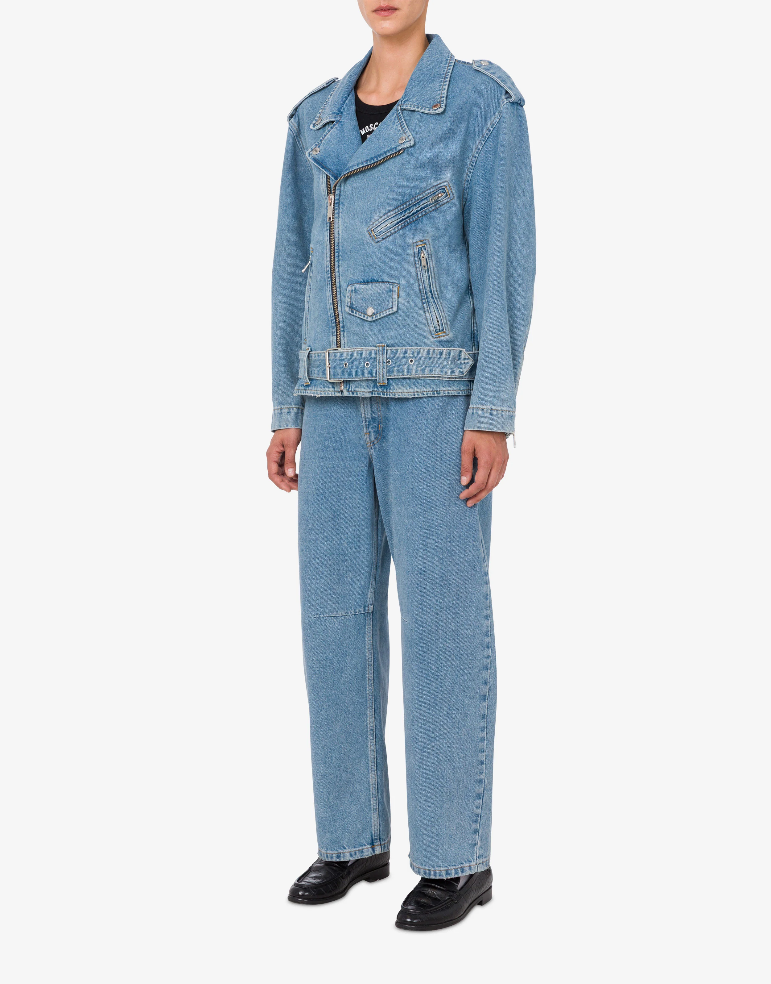 Giacca Biker in denim di cotone - Image 2