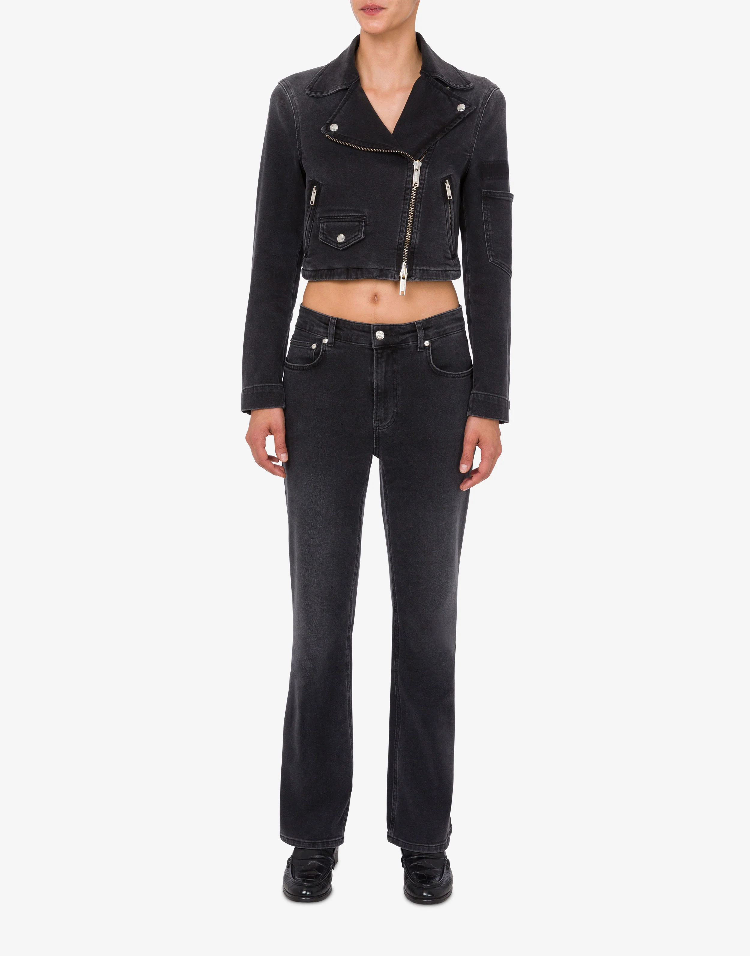 Giacca Biker in denim stretch - Image 2