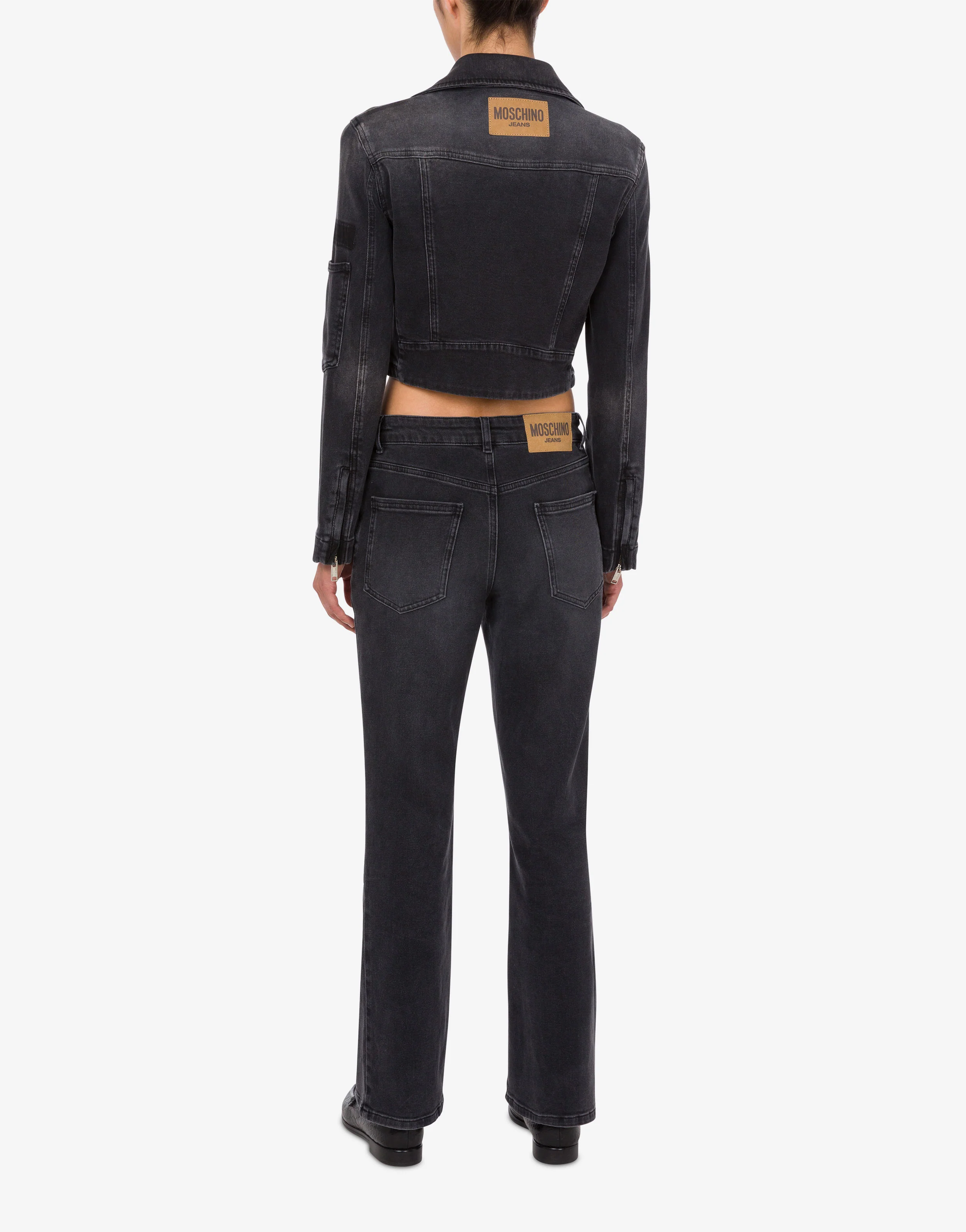 Giacca Biker in denim stretch - Image 3