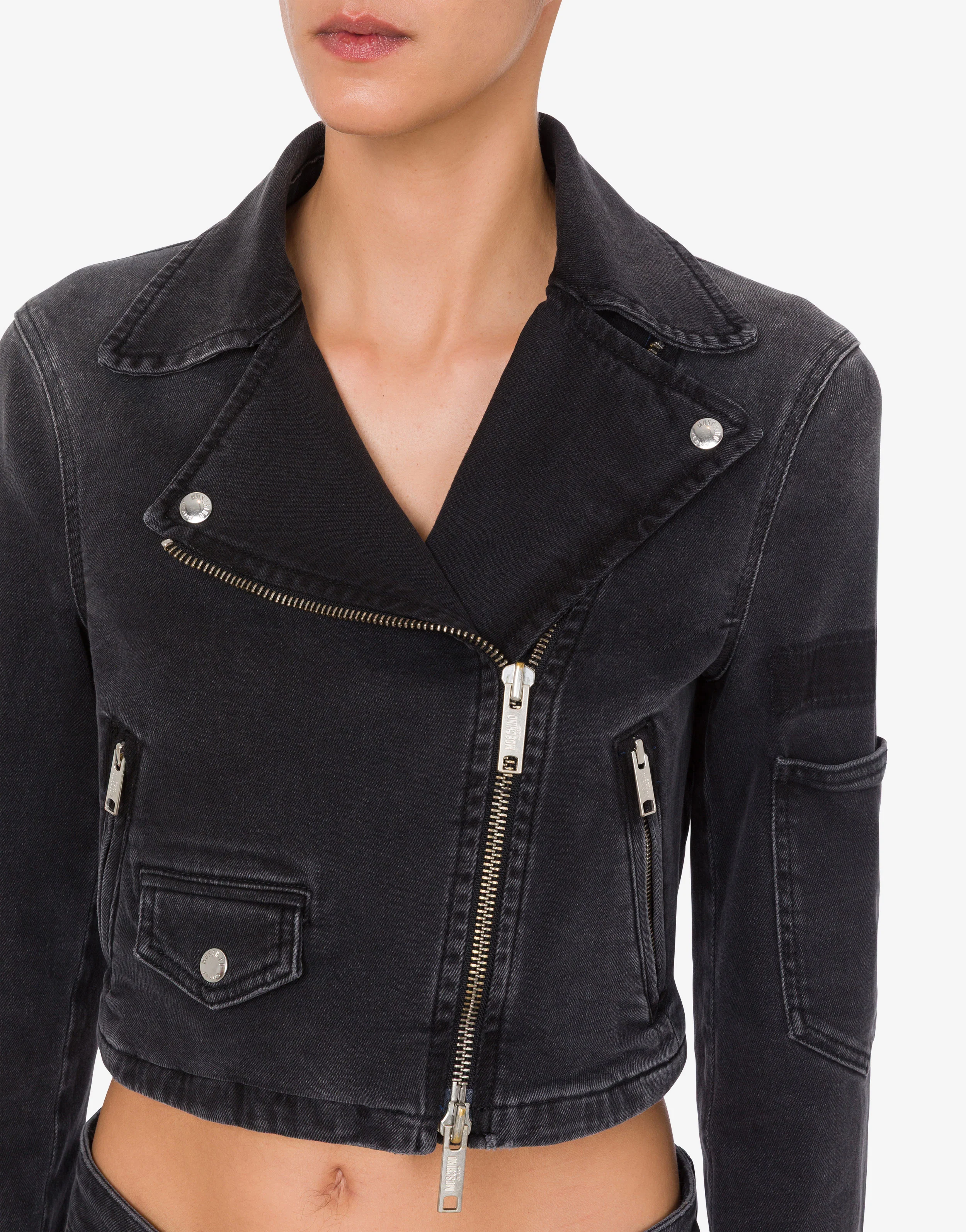 Giacca Biker in denim stretch - Image 4