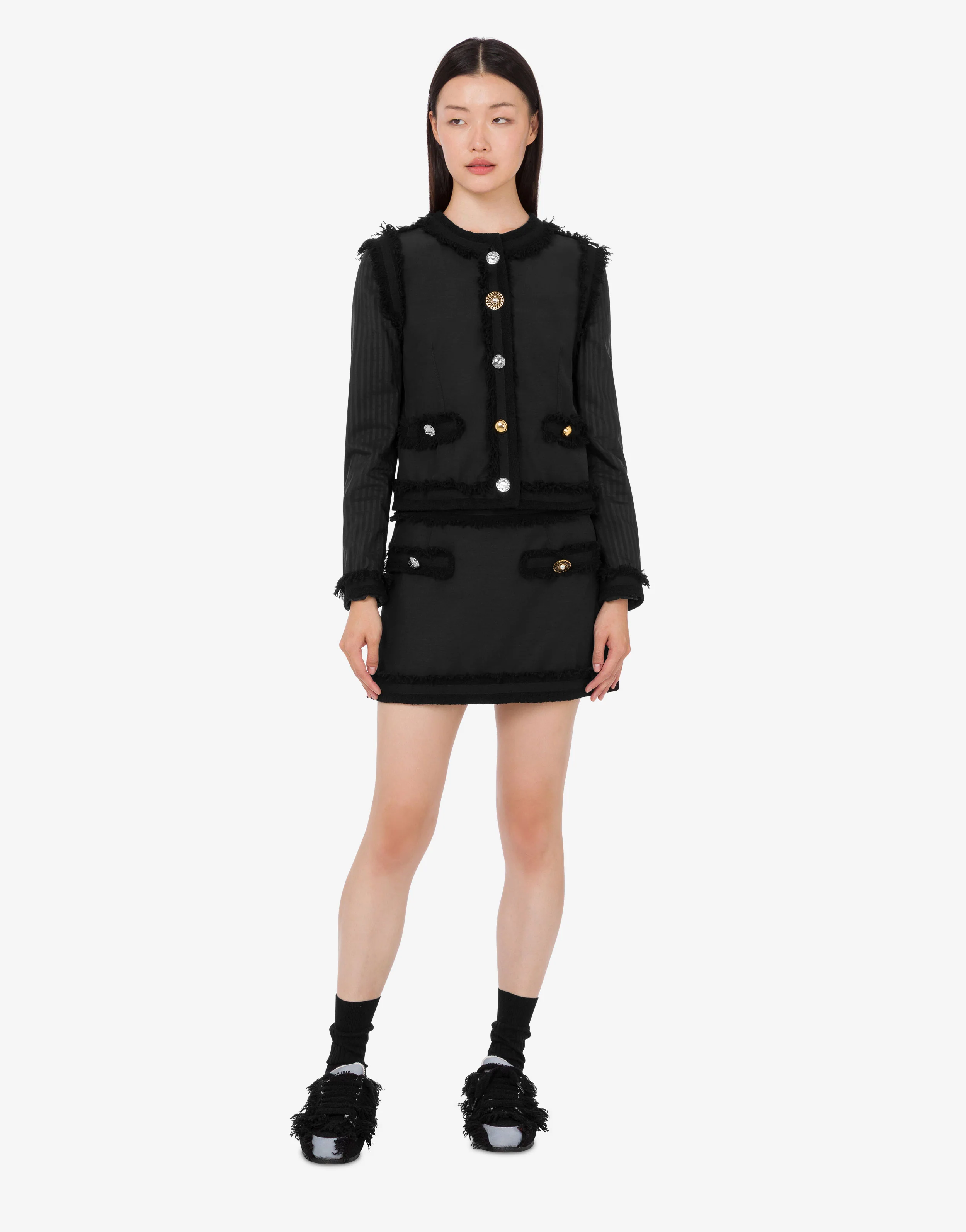 Giacca in bouclé stretch - Image 2