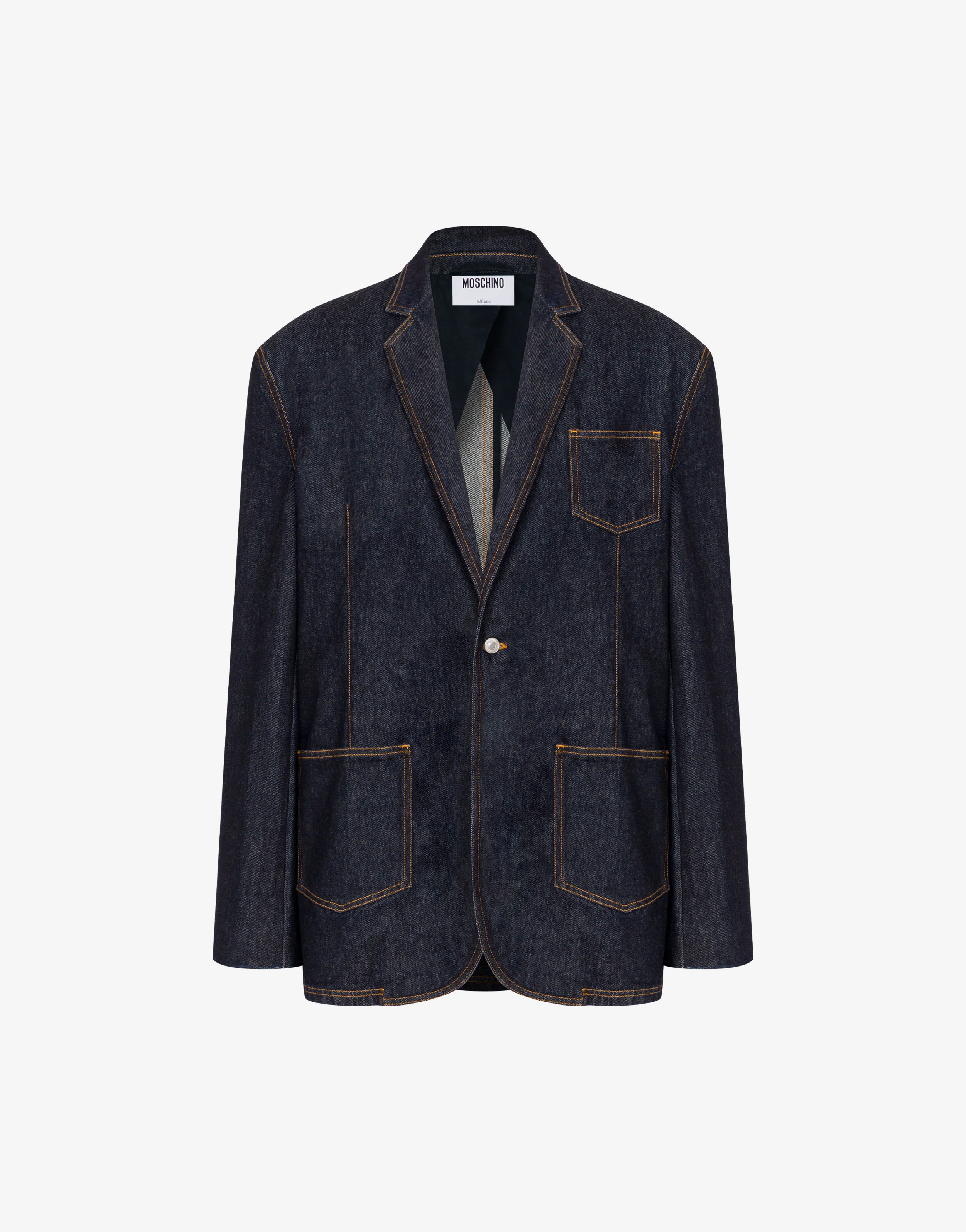 Giacca in denim blu di cotone - Image 4