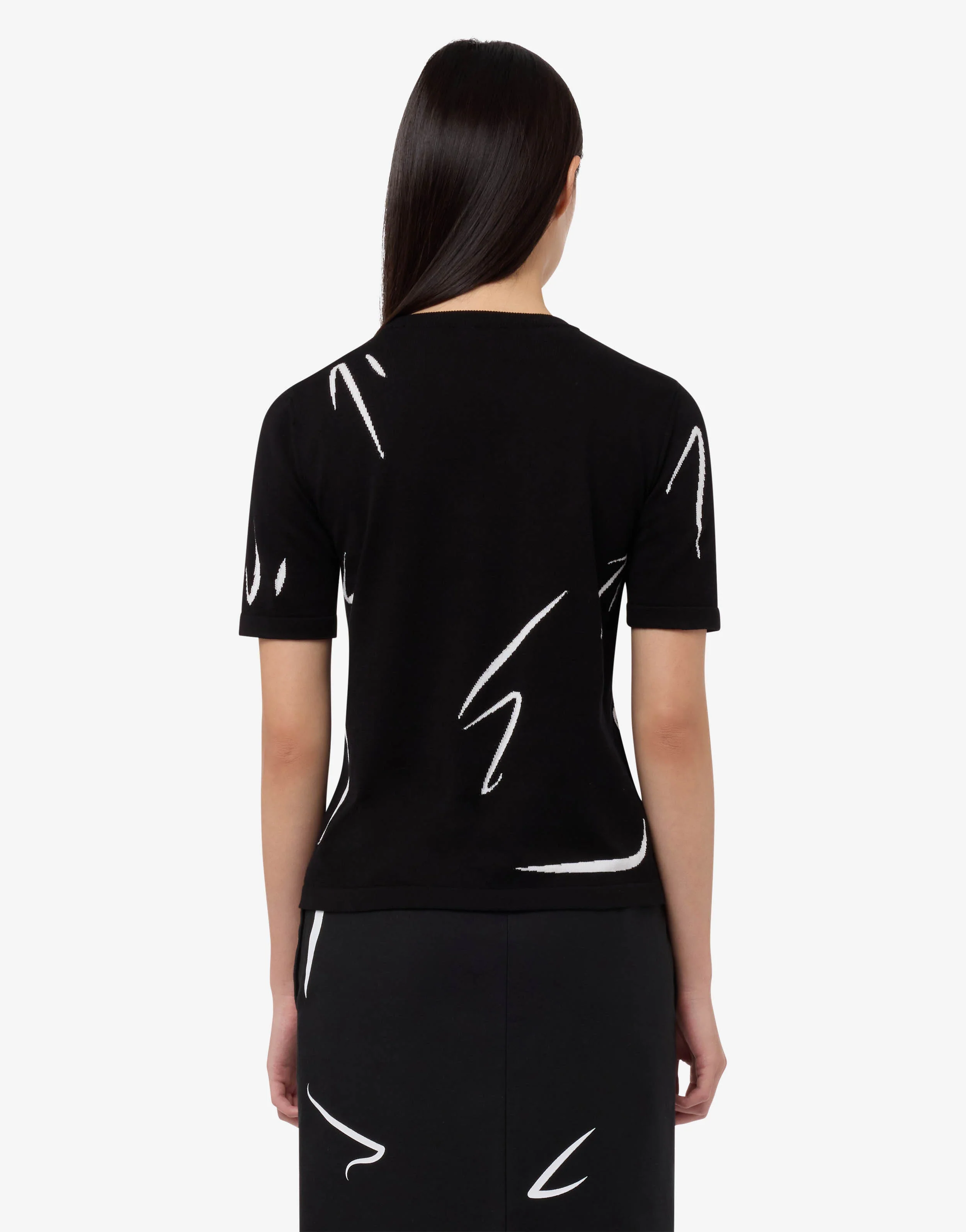 Maglia in puro cotone intarsiata - Image 2
