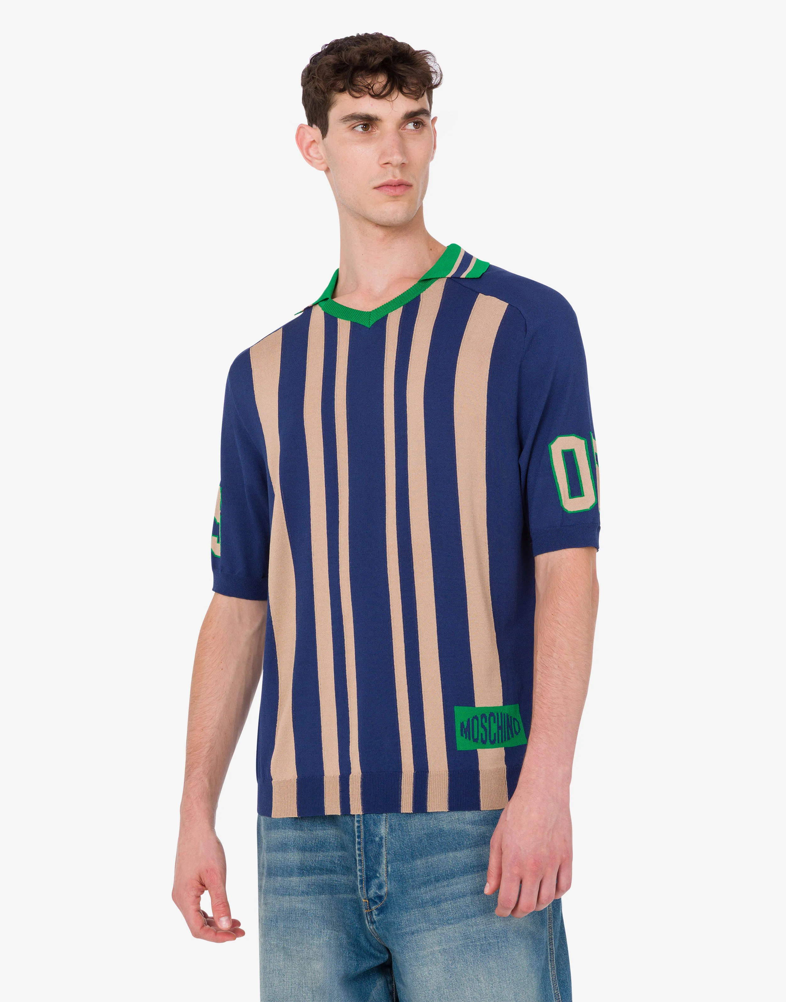 Maglia stretch intarsiata