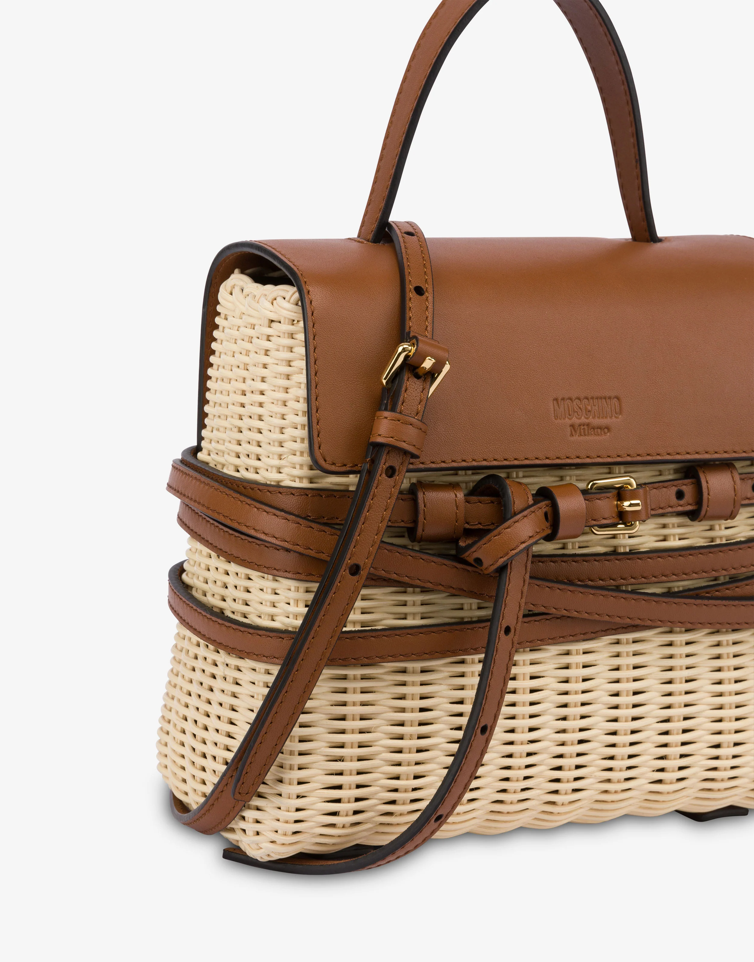Moschino Tie Me bag in rattan Small
 - Image 4