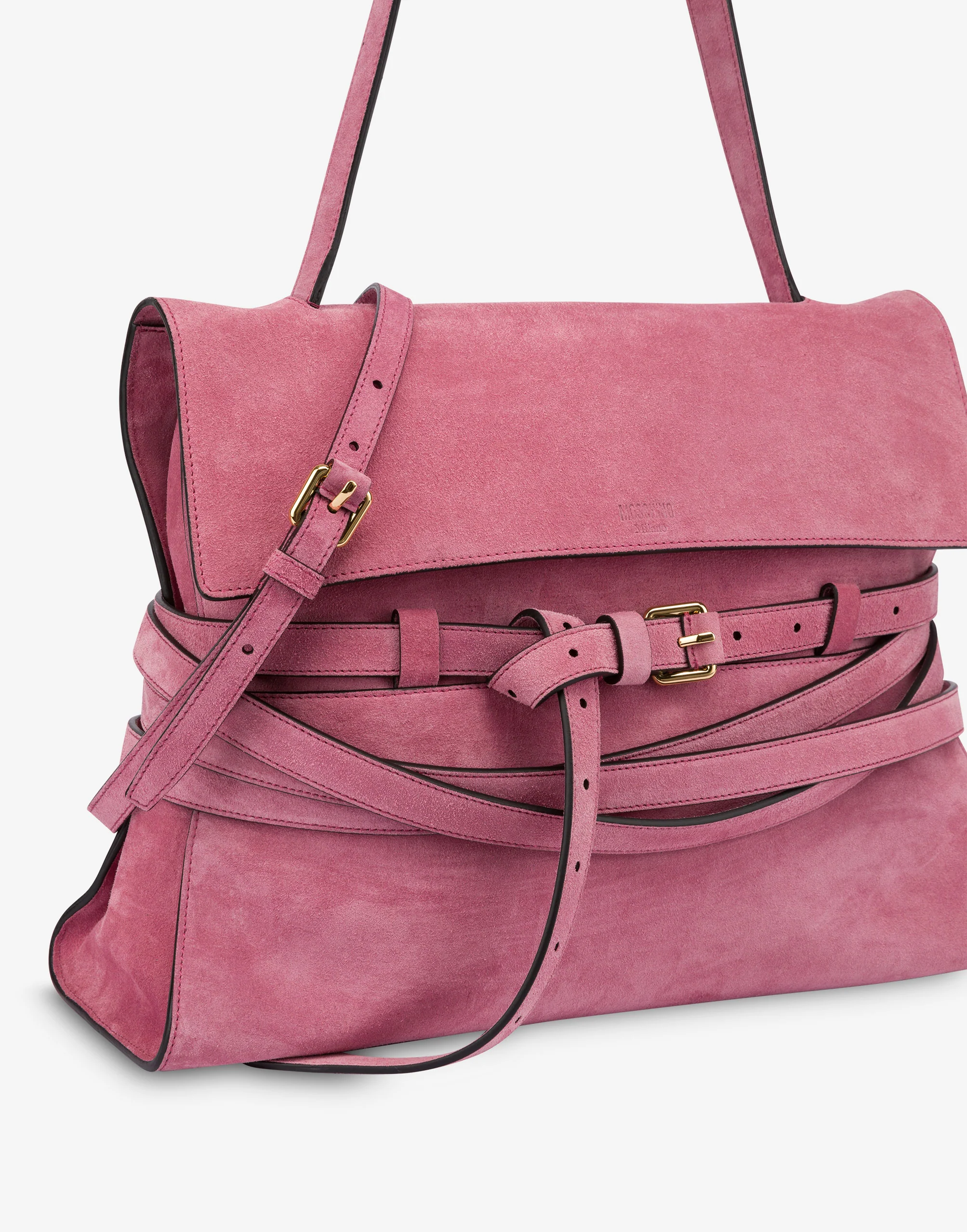 Moschino Tie Me Bag in suede Medium - Image 4