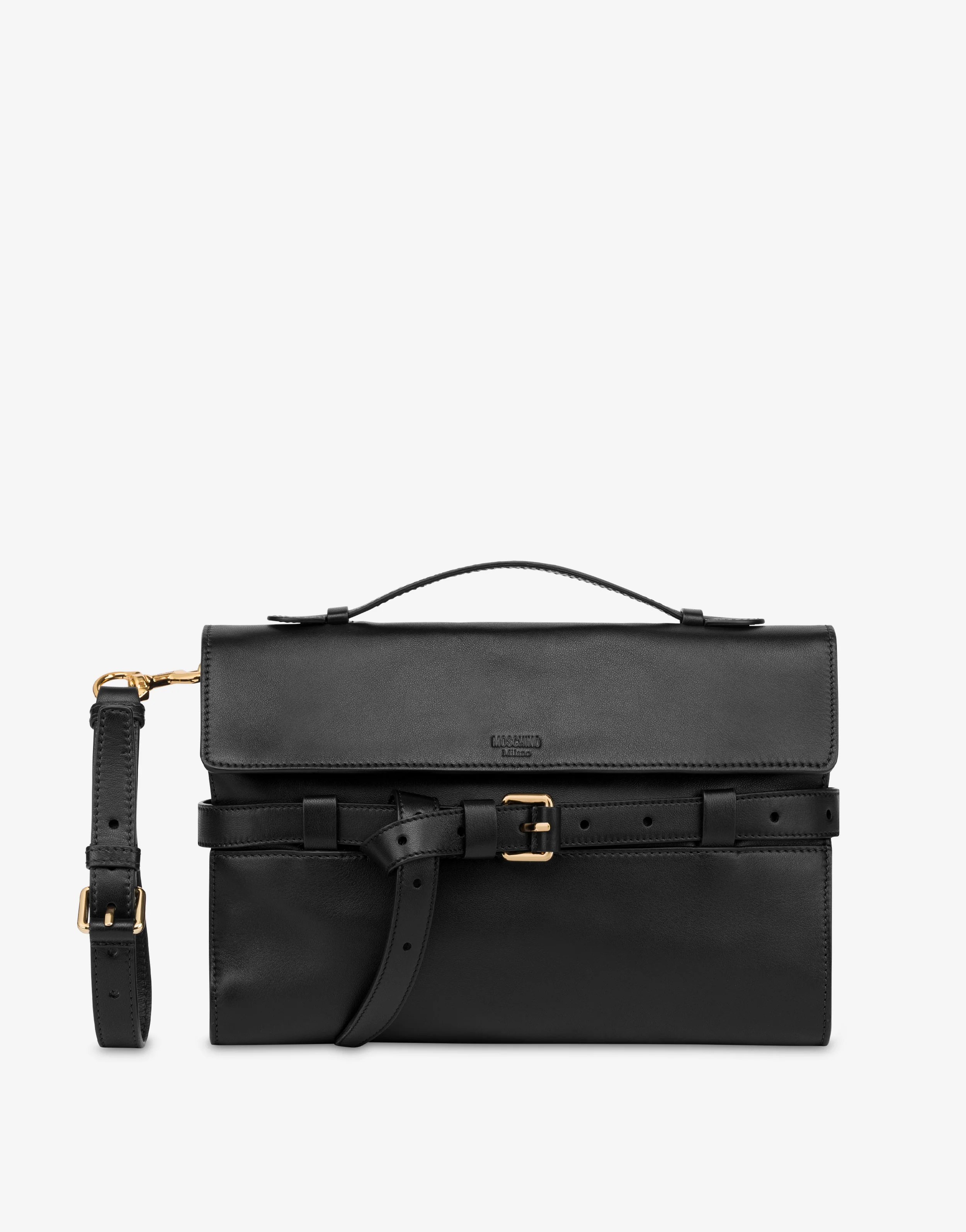 Moschino Tie Me clutch in nappa