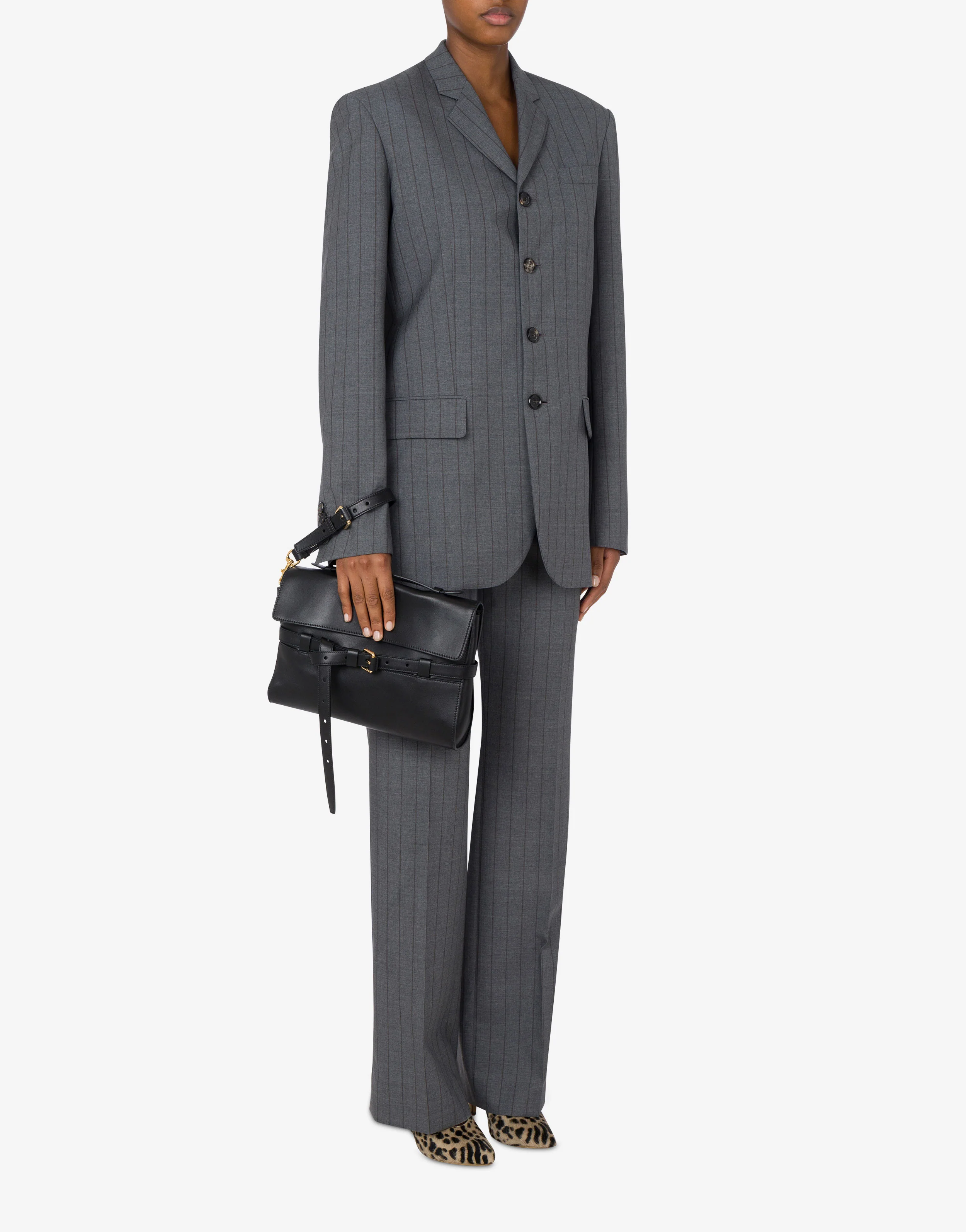 Moschino Tie Me clutch in nappa - Image 5