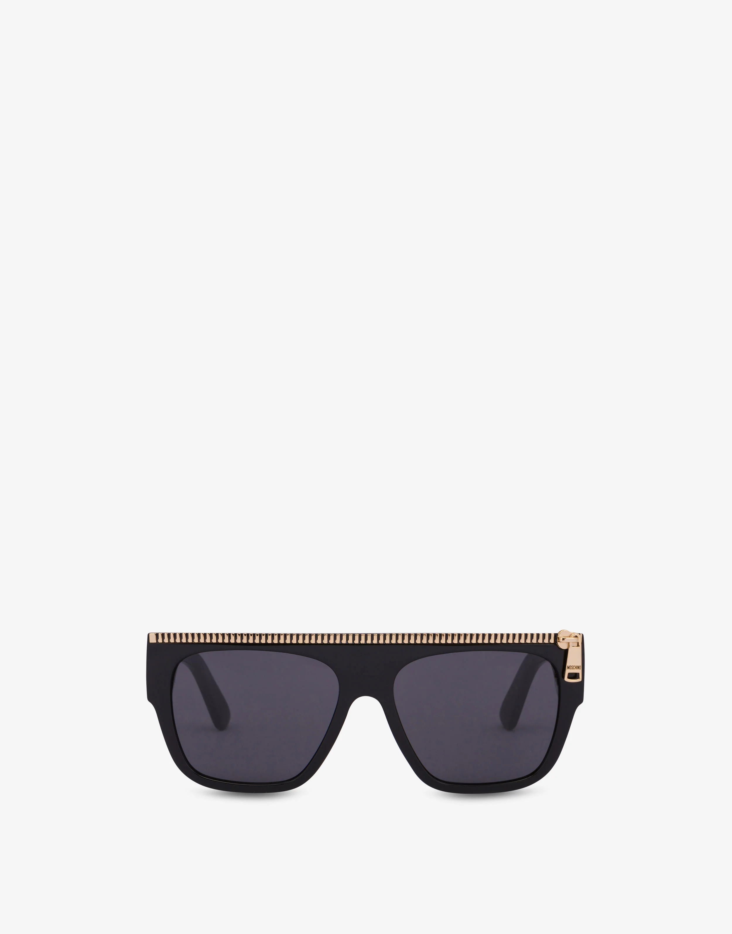 Occhiali da sole neri Zip Detail