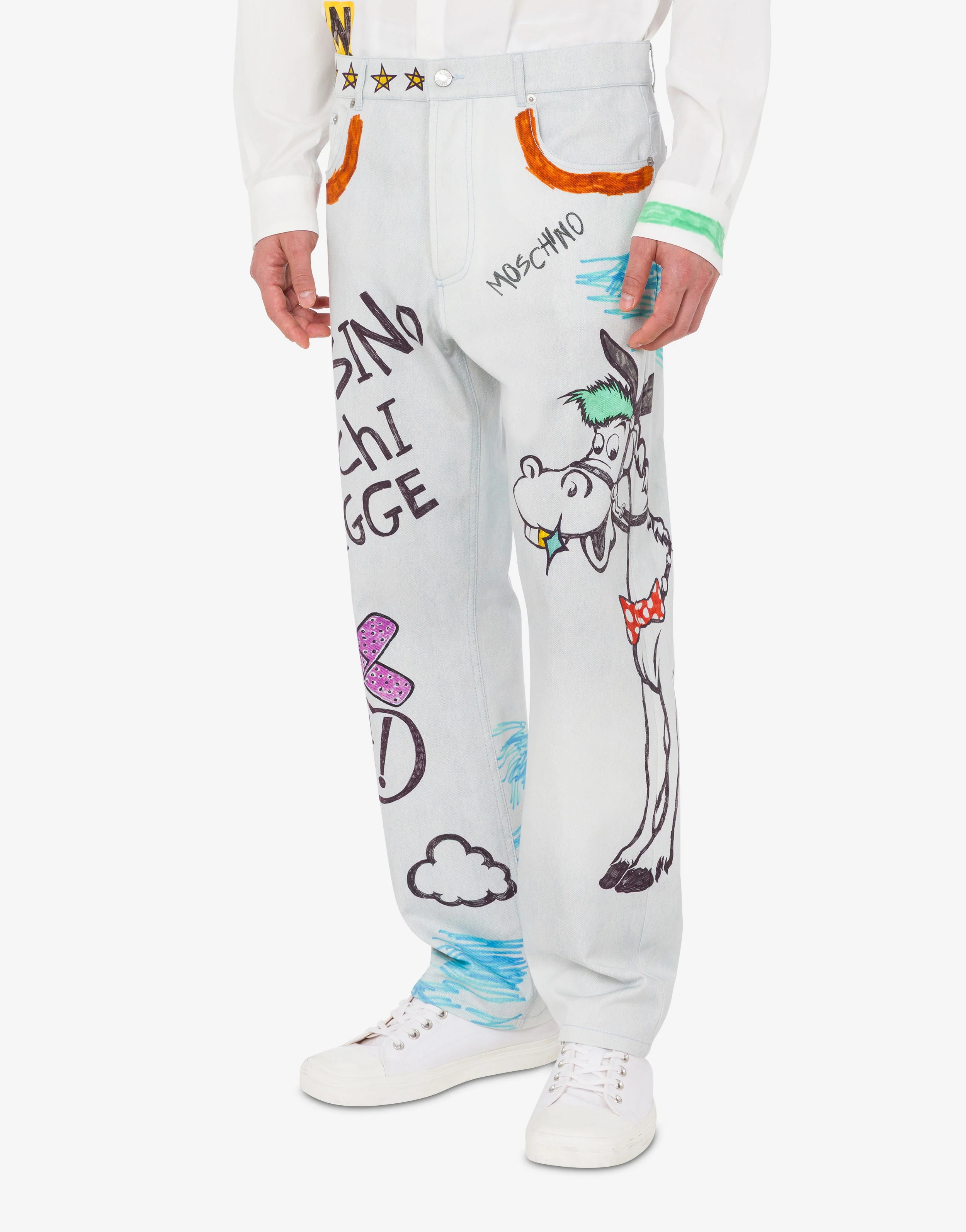 Pantalone in bull di cotone stampato - Image 2