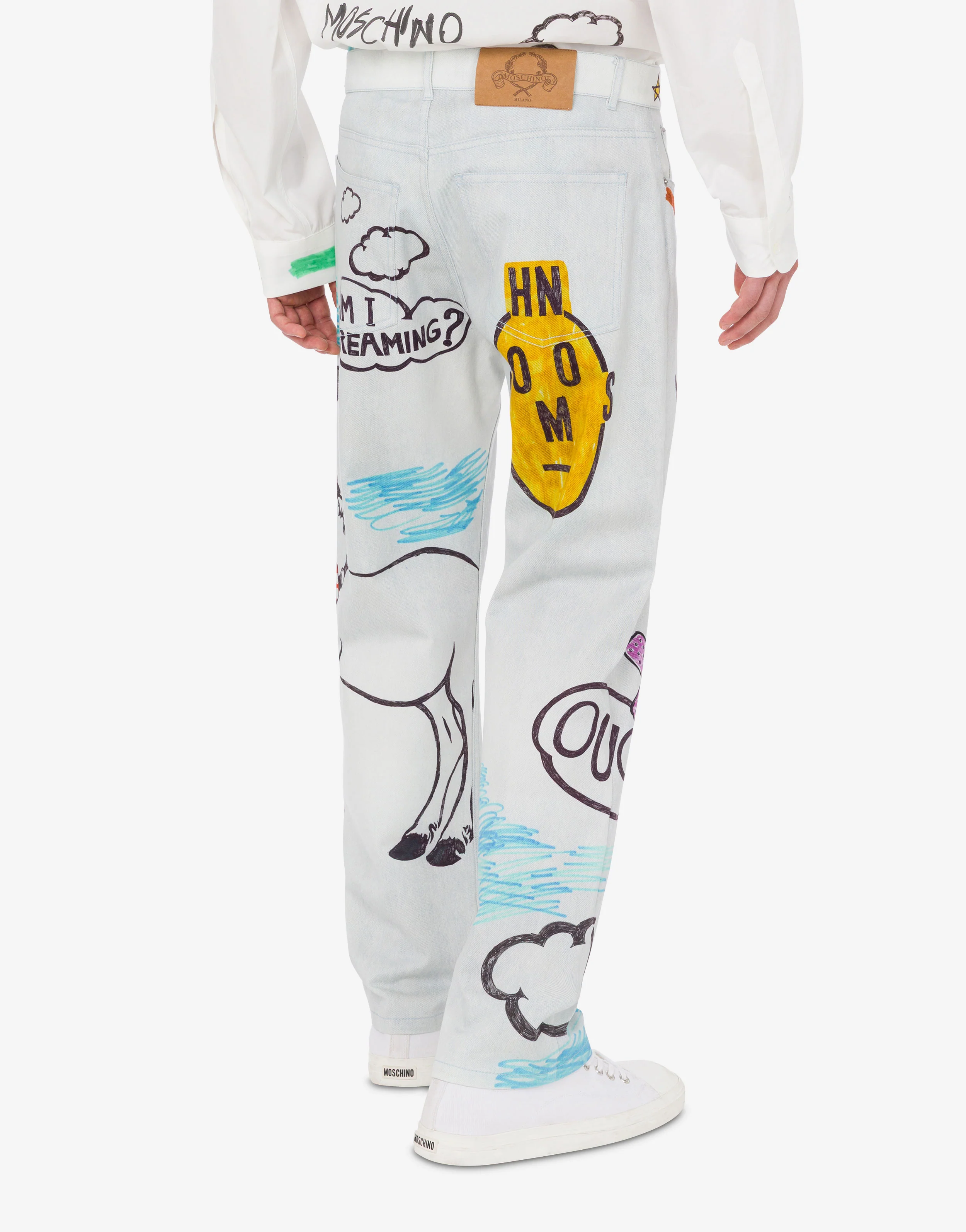 Pantalone in bull di cotone stampato - Image 3