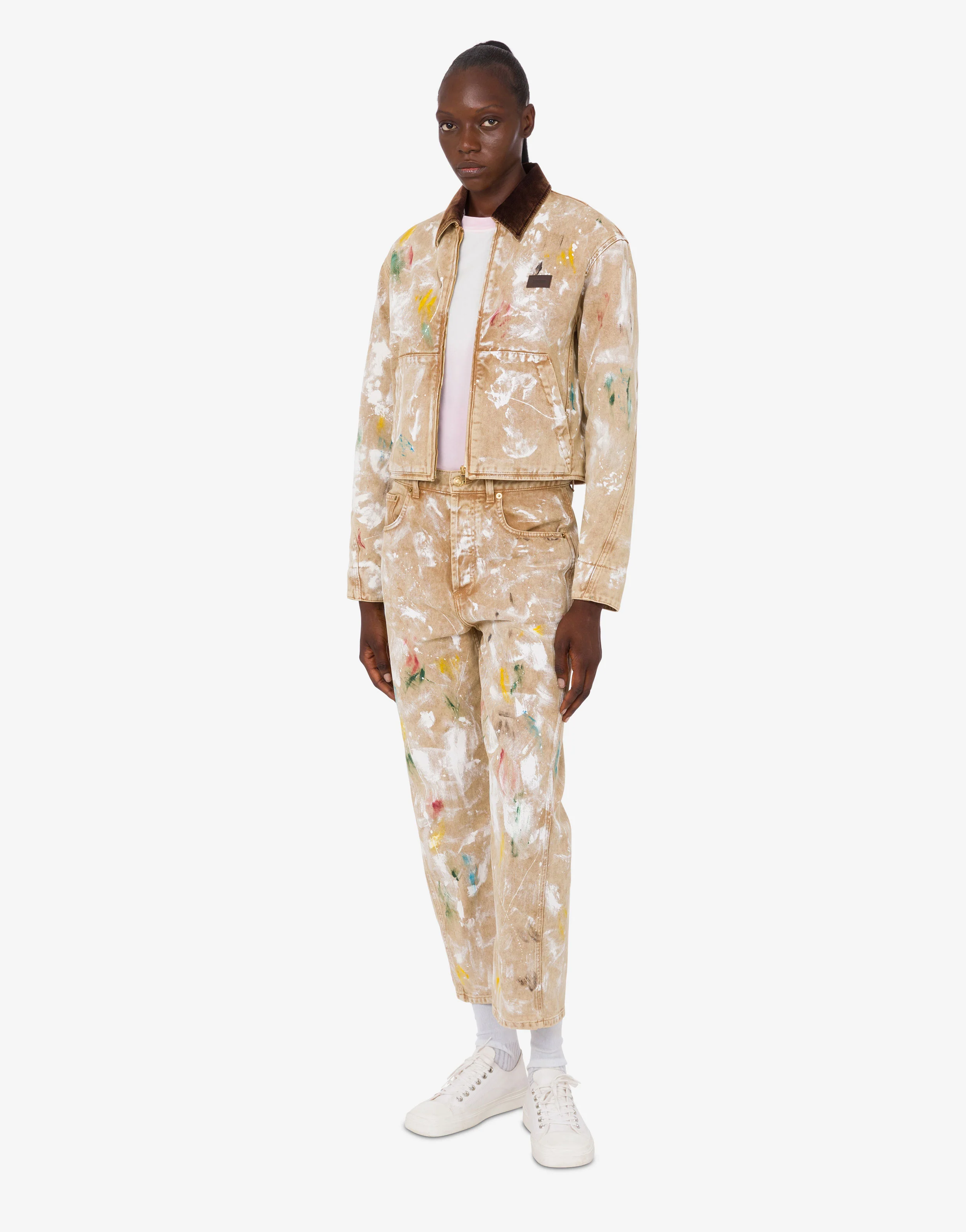 Pantalone in bull di cotone stretch stampato - Image 2