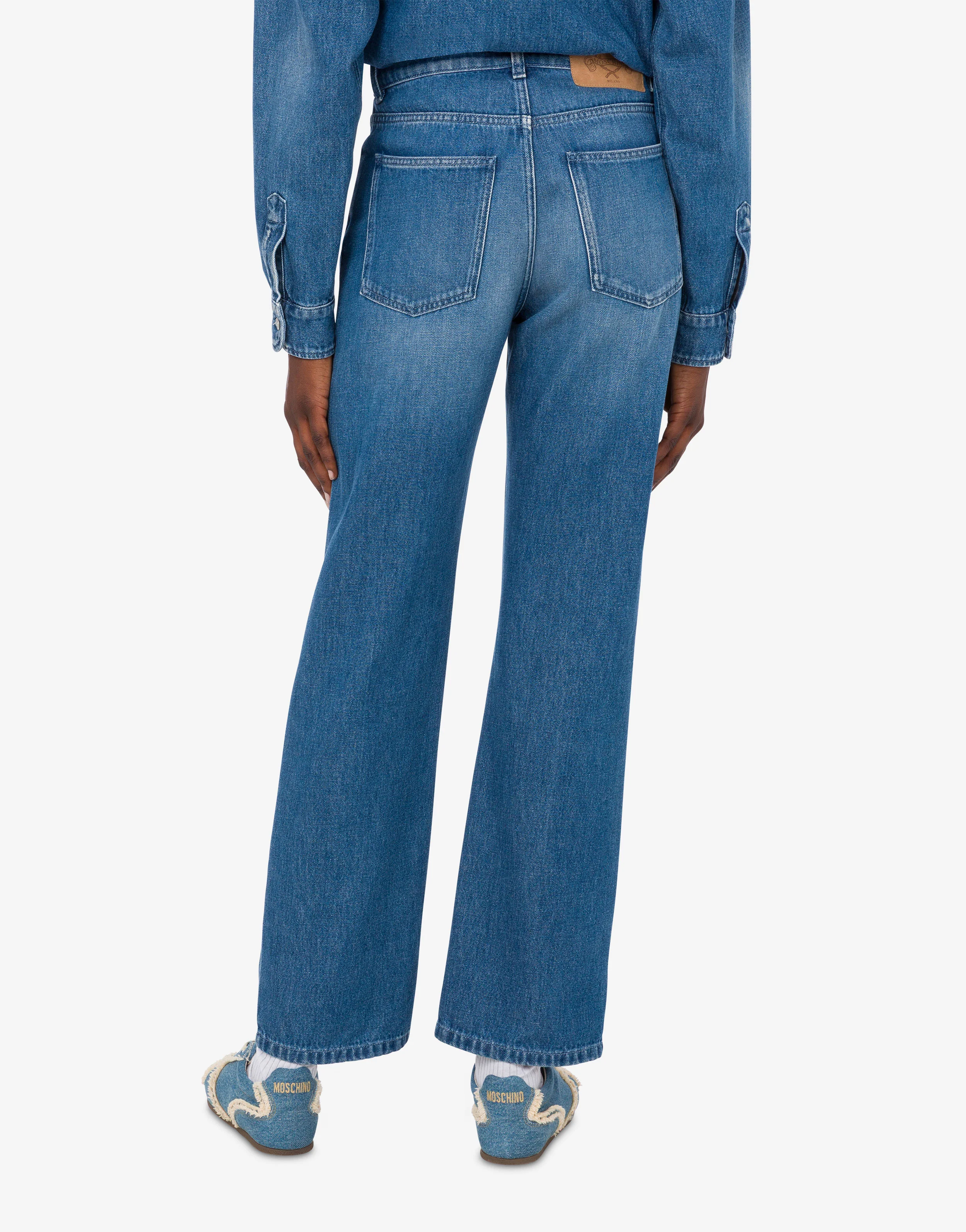 Pantalone in denim blu di cotone - Image 3