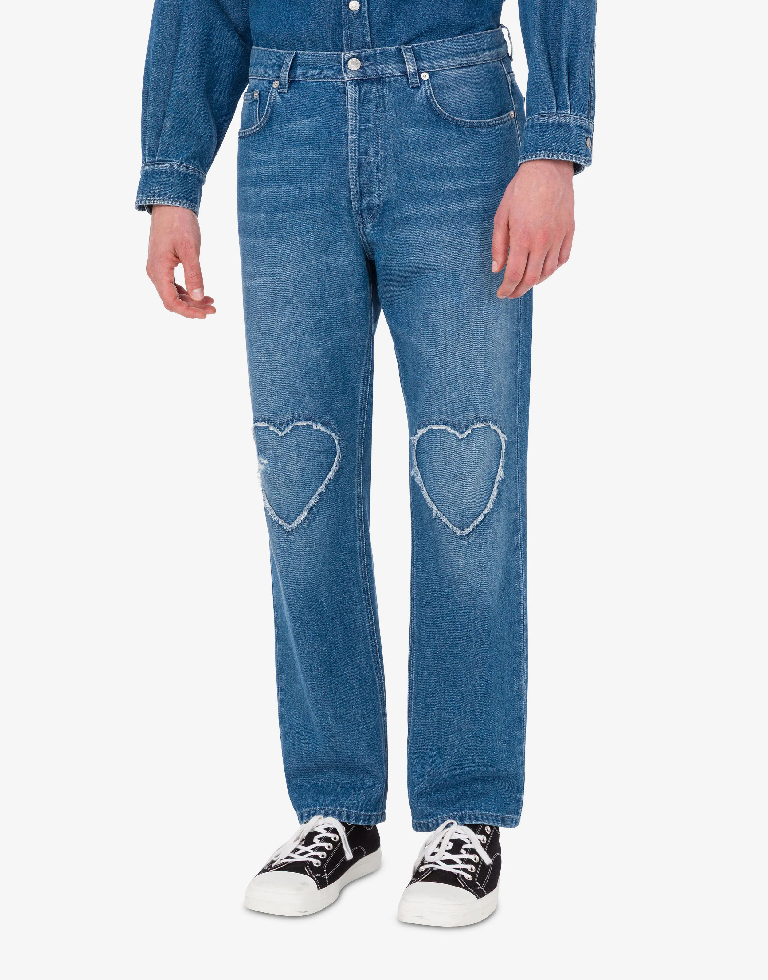 Pantalone in denim blu di cotone - Image 2
