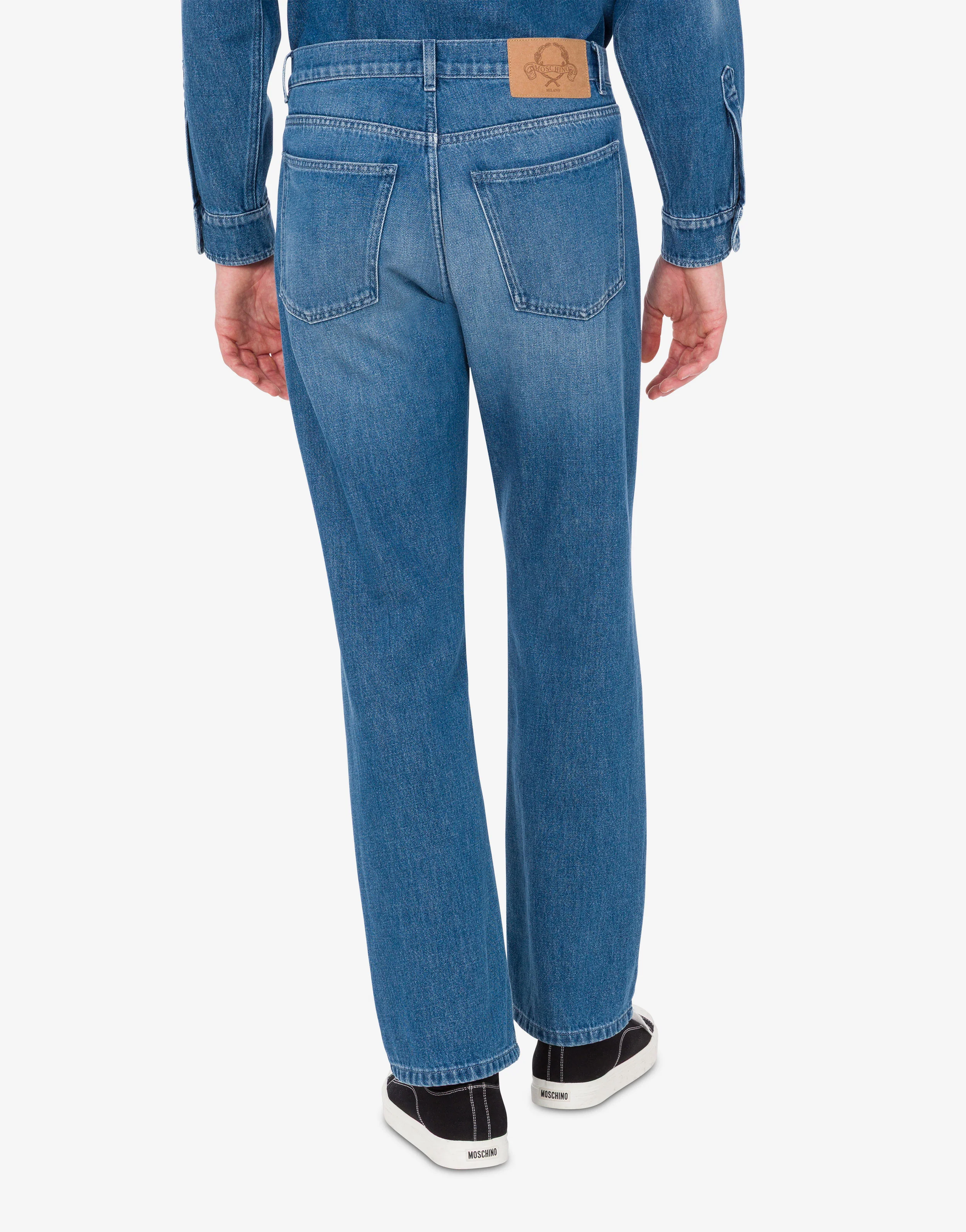 Pantalone in denim blu di cotone - Image 3